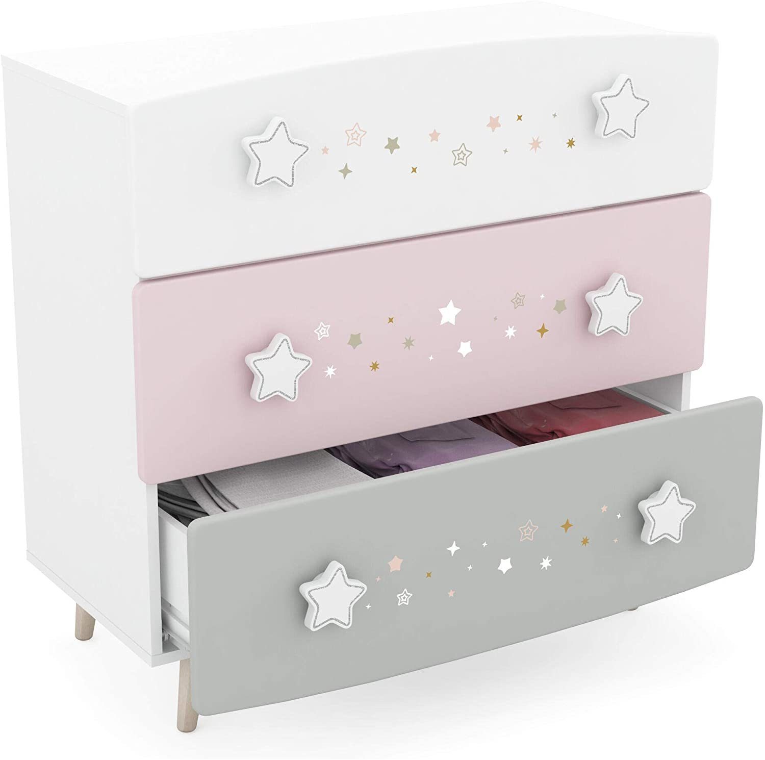 habeig Kommode Kommode Himmelssterne #443 Kinderzimmer Schrank Prinzessin Sideboard
