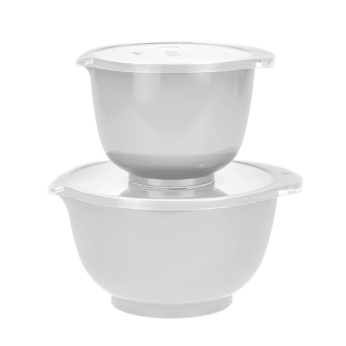 ROSTI Rührschüssel Rührschüssel Set 2tlg. "Margrethe" New weiß (white), Kunststoff, (Spar-Set, 2-tlg), spülmaschinenfest, auch für Mikrowelle und Gefrierschrank