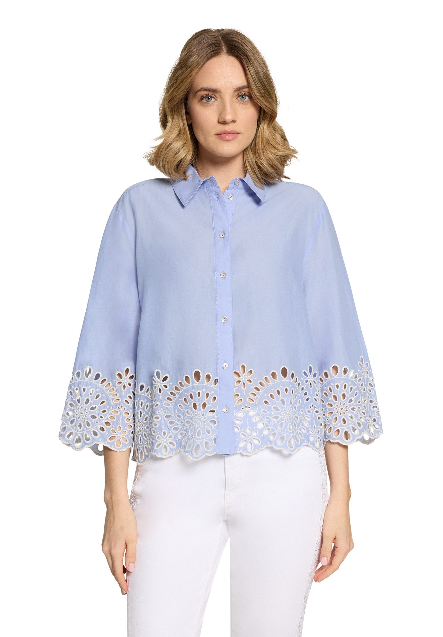 Cartoon Schlupfbluse Damen mit Stickerei