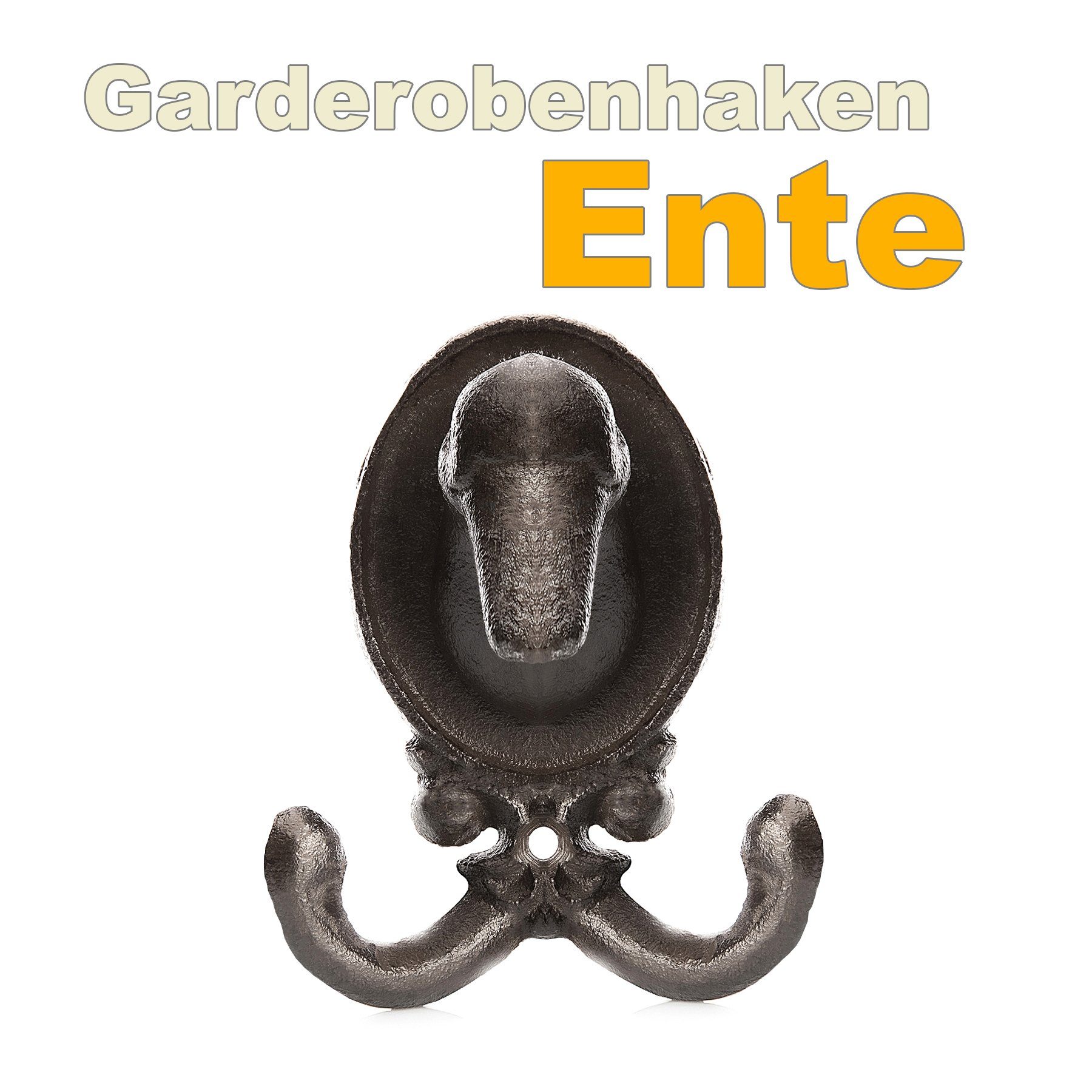 BigDean Kleiderhaken Ente aus robusten Gusseisen Wandhaken, (1-St) günstig online kaufen