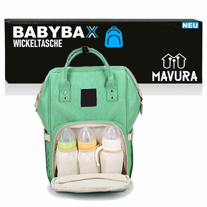 MAVURA Wickeltasche BABYBAX Babytasche Wickelrucksack Pflegetasche Baby Windelrucksack, Mamatasche Babyrucksack wasserdicht