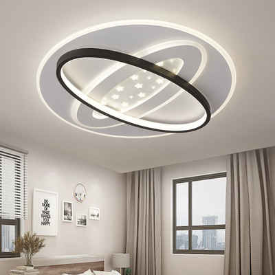 Natsen Deckenleuchte 75W LED Deckenlampe, Ø50*6cm, Voll dimmbar mit Fernbedienung, Warmweiß bis Kaltweiß, mit Sternen-Deko, Moderne Leuchte für Schlafzimmer, Wohnzimmer, Flur