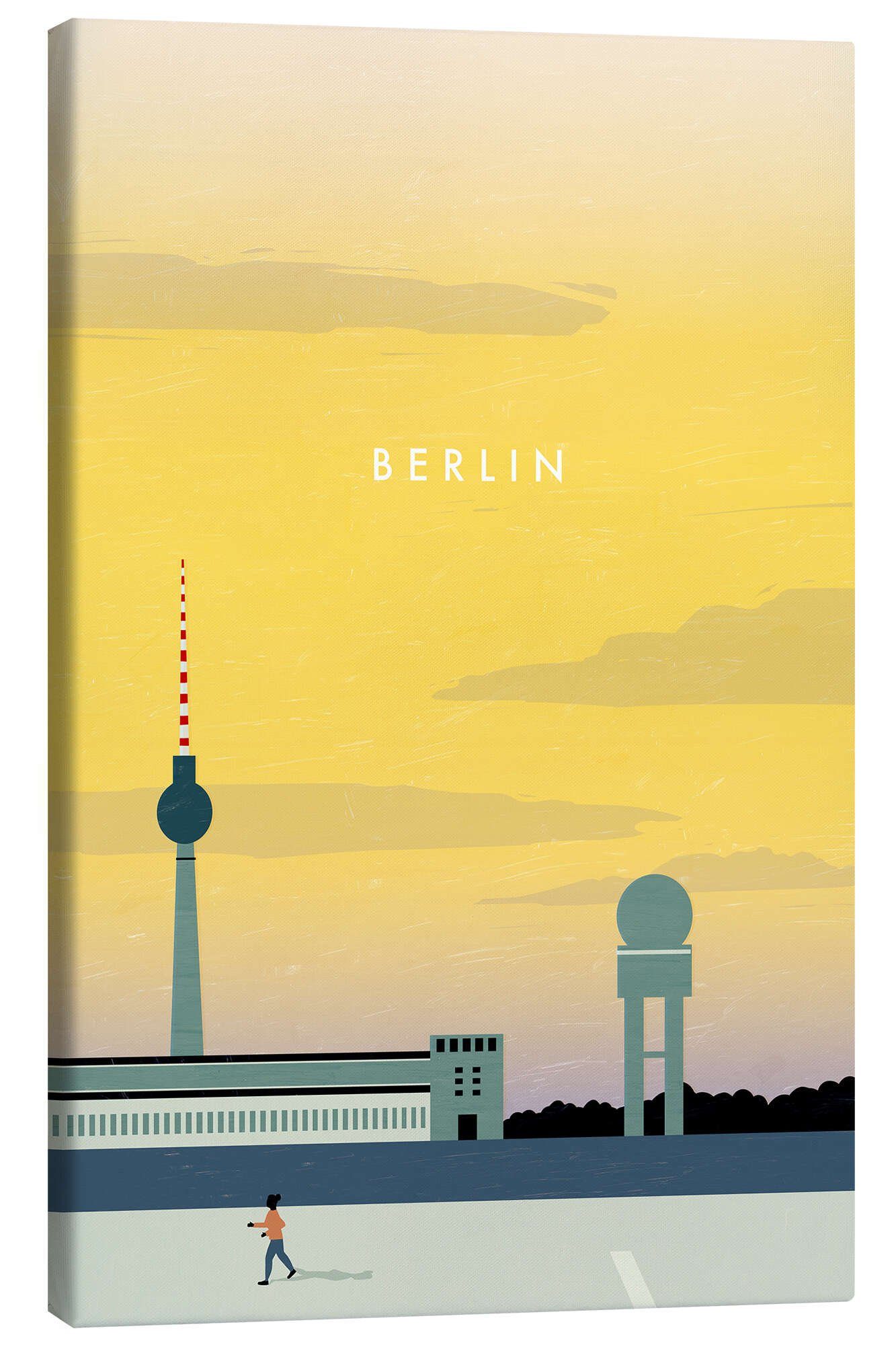 Posterlounge Leinwandbild Katinka Reinke, Berlin - Tempelhofer Feld Illustration, Wohnzimmer Minimalistisch Illustration