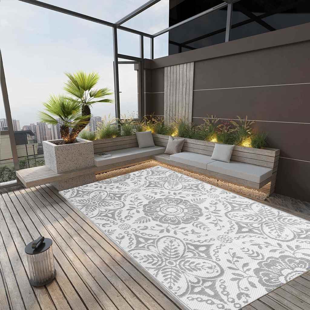 vidaXL Outdoorteppich vidaXL Outdoor-Teppich ARAKIL Hellgrau 190x290 cm PP