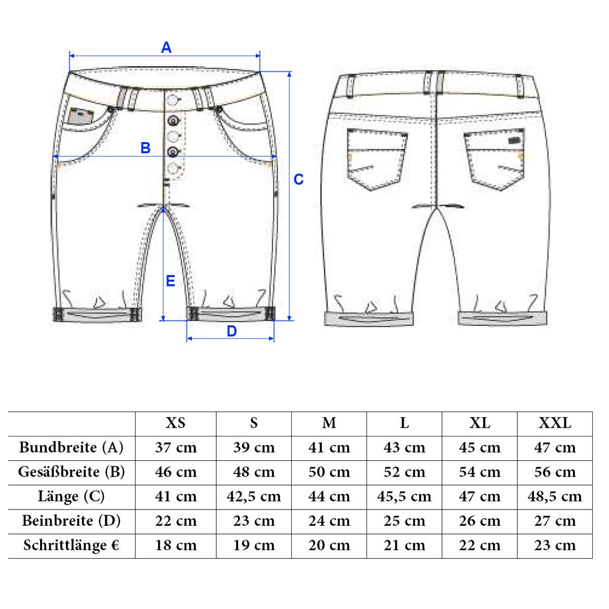 SUBLEVEL Shorts Damen Bermudas kurze Hose Baumwolle Jeans Sommer Chino Stoff Leichte Bermuda mit Stretchkomfort und Flechtgürtel – Bild 4 von 4