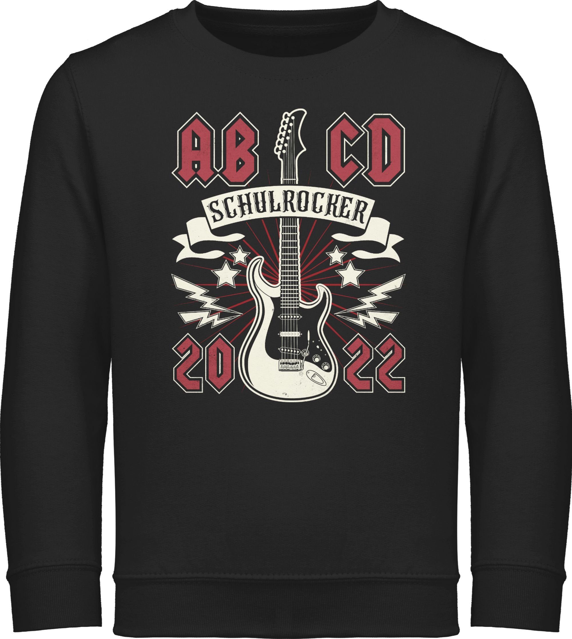 Shirtracer Sweatshirt ABCD Schulrocker Vintage 2022 - Schulkind Einschulung und Schulanfang - Kinder Premium Pullover Einschulungs Geschenke Schultüte Füllung 1 Schwarz