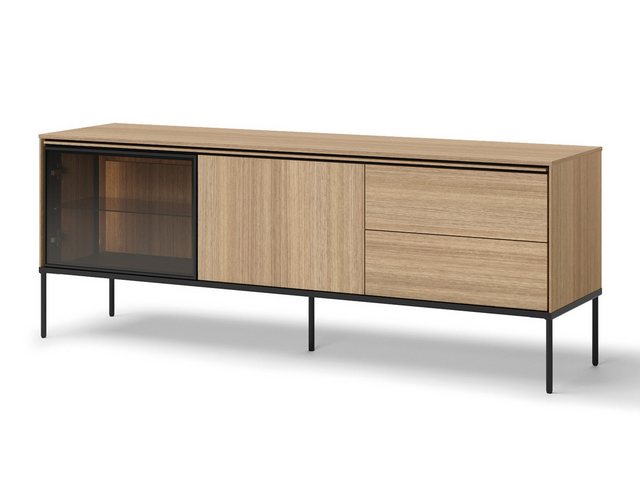 Compleo TV-Schrank mit 2 Schubladen und 2 Türen BUDI, LED-Beleuchtung, Mode günstig online kaufen