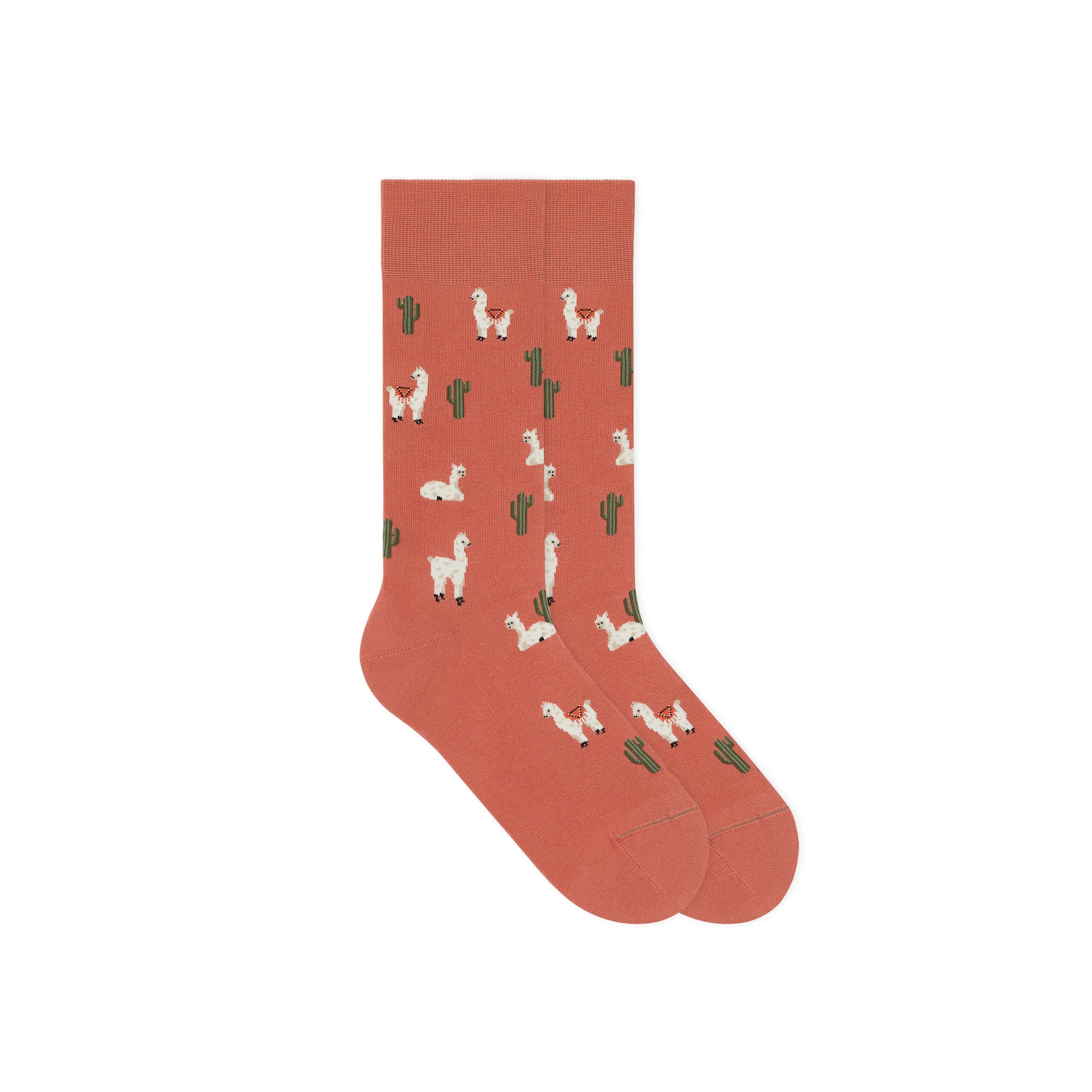 Socken Gemusterte Socken mit Lama Icon in Rot