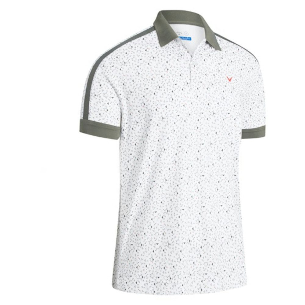 Callaway Poloshirt Callaway Golf Polo All Over Geo Print Weiß-Gemustert Herren