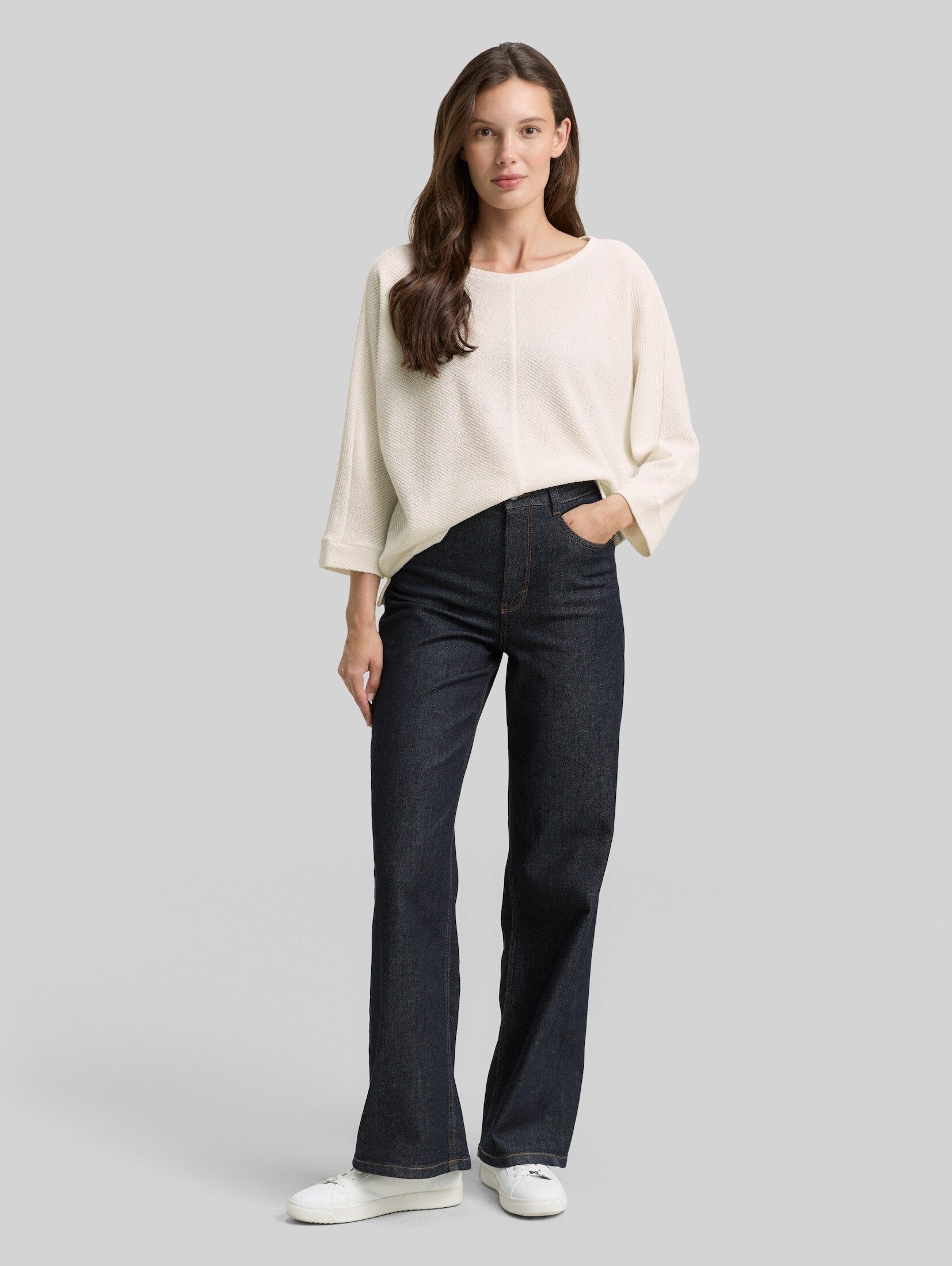 TOM TAILOR 3/4-Arm-Shirt T-Shirt Loose Fit Langarmshirt mit Fledermausärmeln – Bild 5 von 5