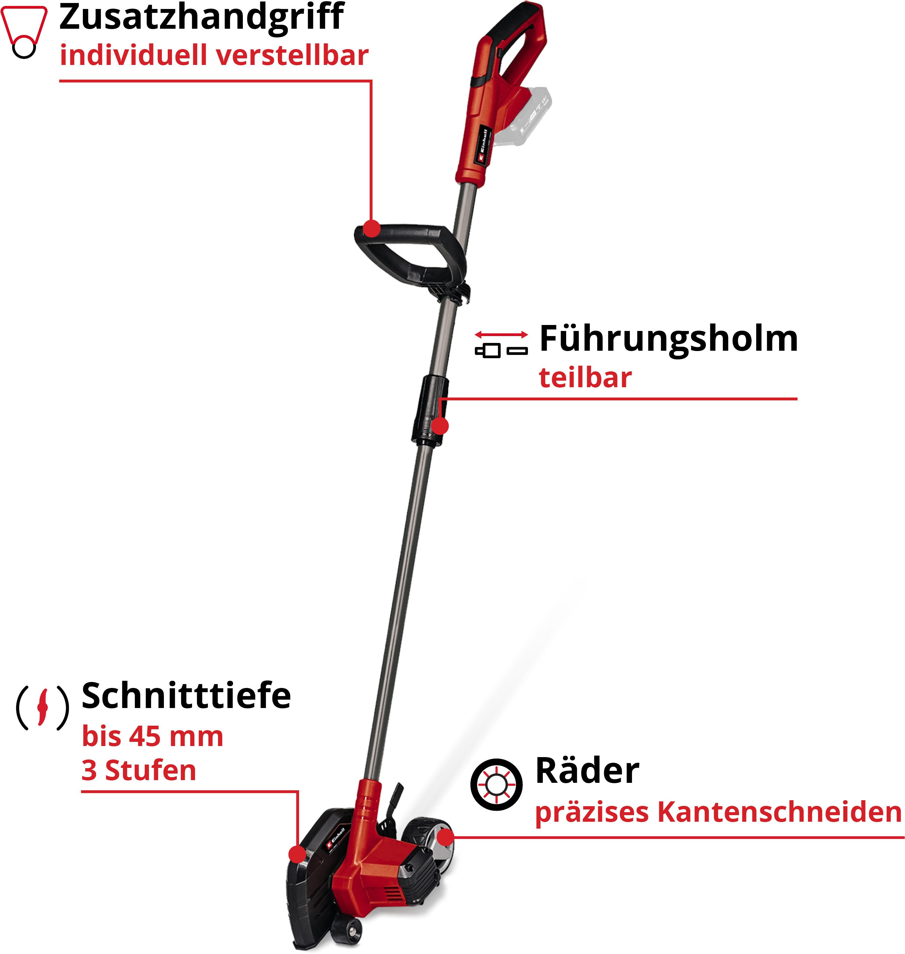 Einhell Akku-Rasenkantenschneider GE-LE 18/190 Li-Solo, 4,5 cm max. Arbeitstiefe
