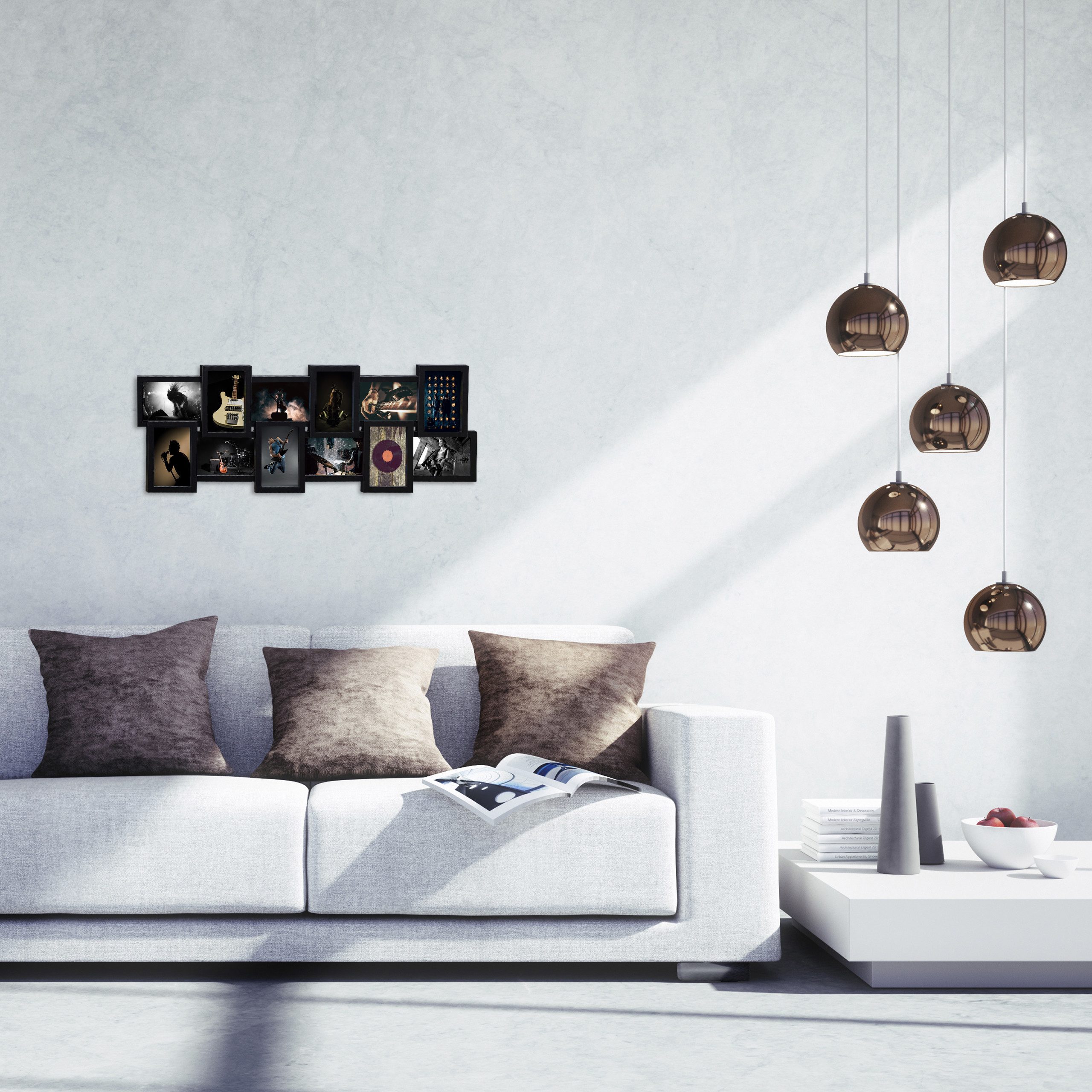 relaxdays Staffelbilderrahmen Bilderrahmen Collage 12 Fotos, günstig online kaufen