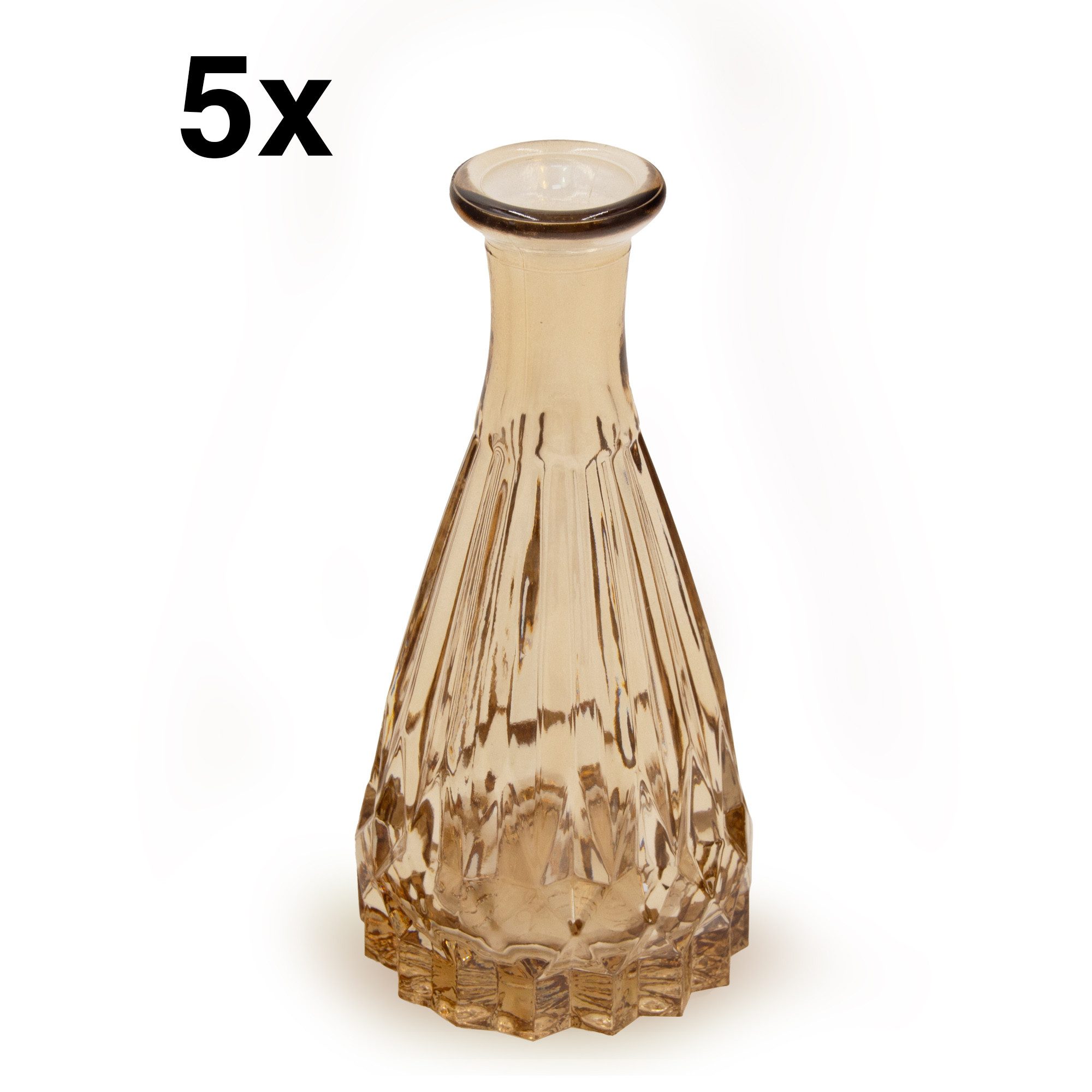 Blümelhuber Dekovase Glasvase Boho/Vintage, Taupe, 5 Stück (5 St)