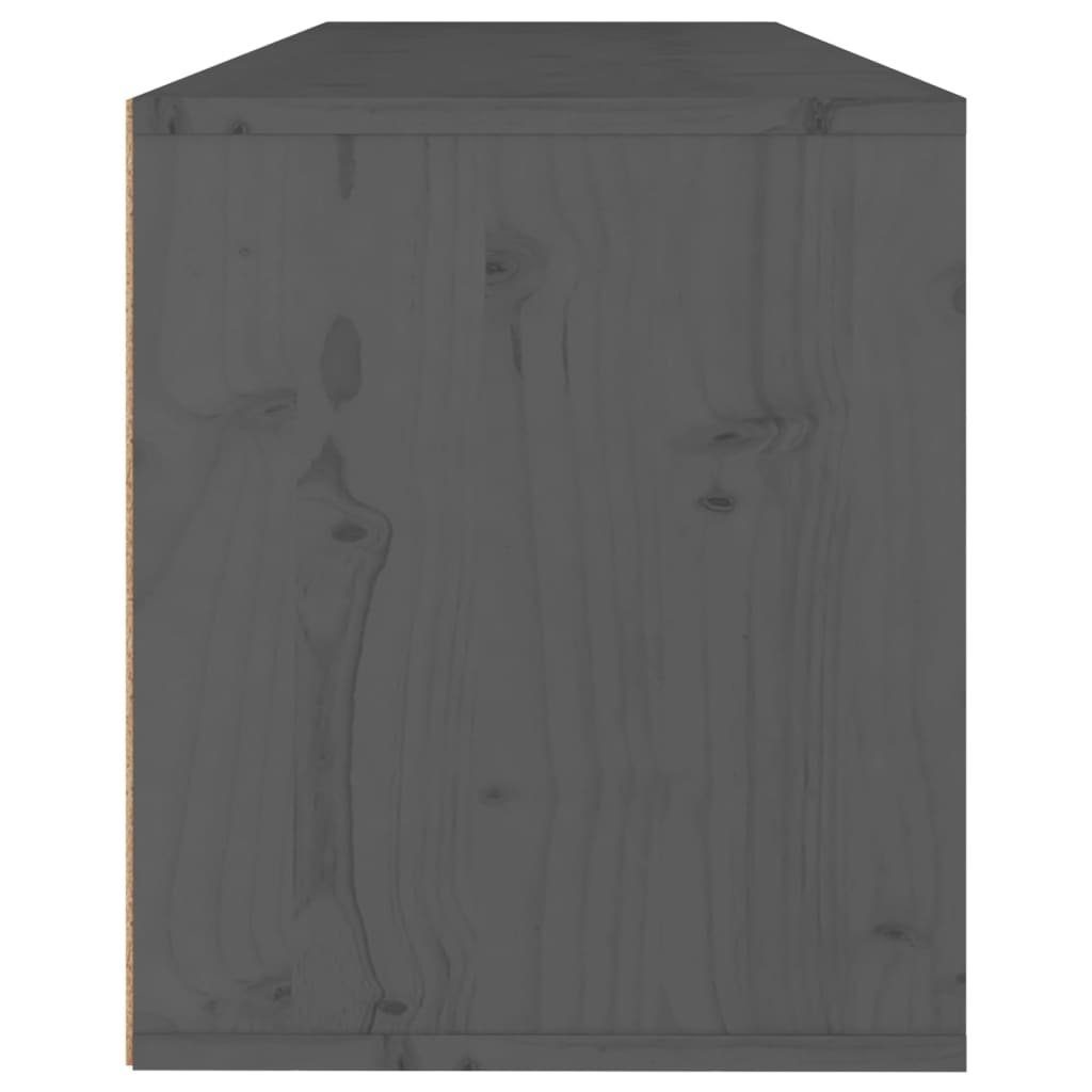 vidaXL Regal Wandschrank Grau 100x30x35 Kiefer, Massivholz cm 1-tlg