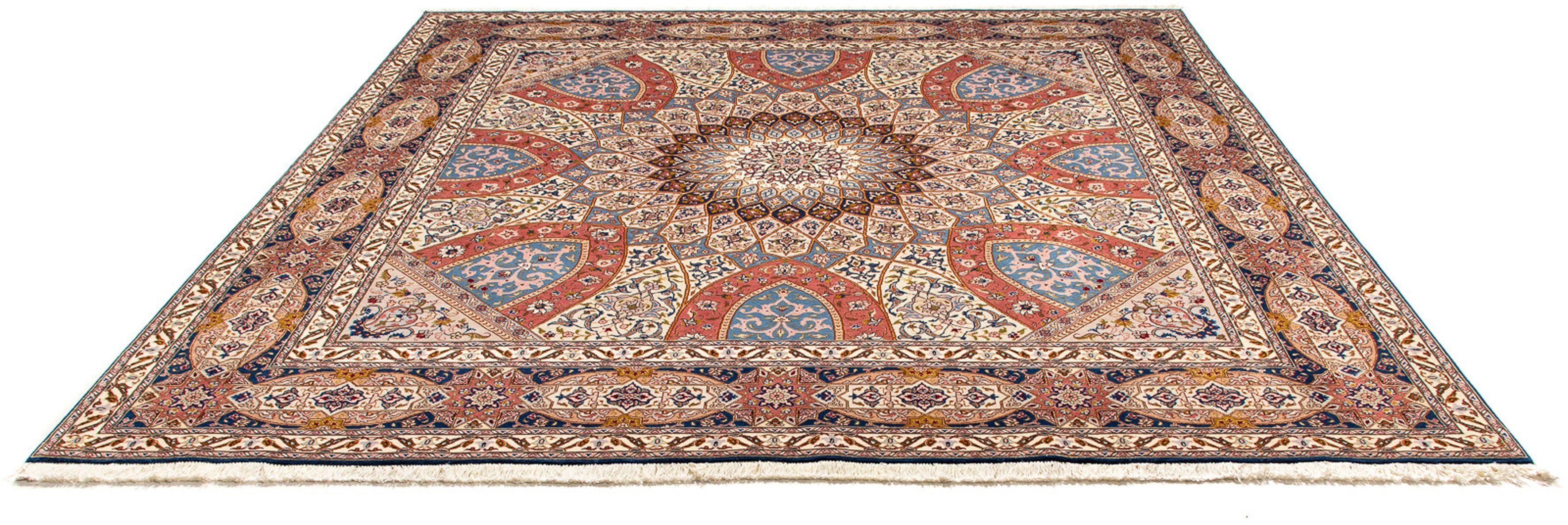 Orientteppich Perser - Täbriz - Royal quadratisch - 254 x 248 cm - mehrfarbig, morgenland, quadratisch, Höhe: 7 mm, Wohnzimmer, Handgeknüpft, Einzelstück mit Zertifikat
