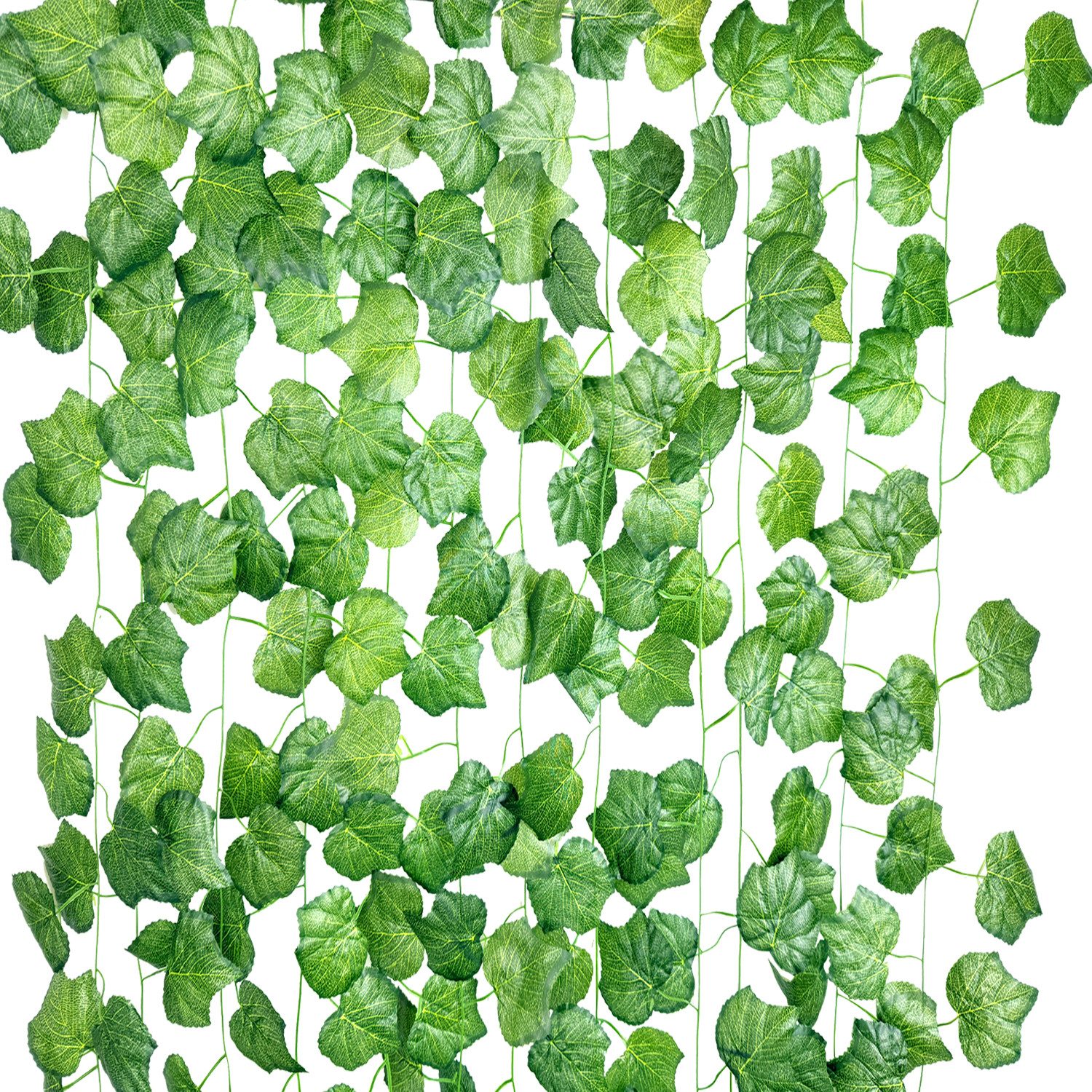 Kunstgirlande 12/24 Stück Künstliche Ranke Pflanzen, Grüne Blätter DIY-Dekoration, Ribelli, für Hintergrund, Hochzeit, Wanddeko, Tischdeko, Garten Party