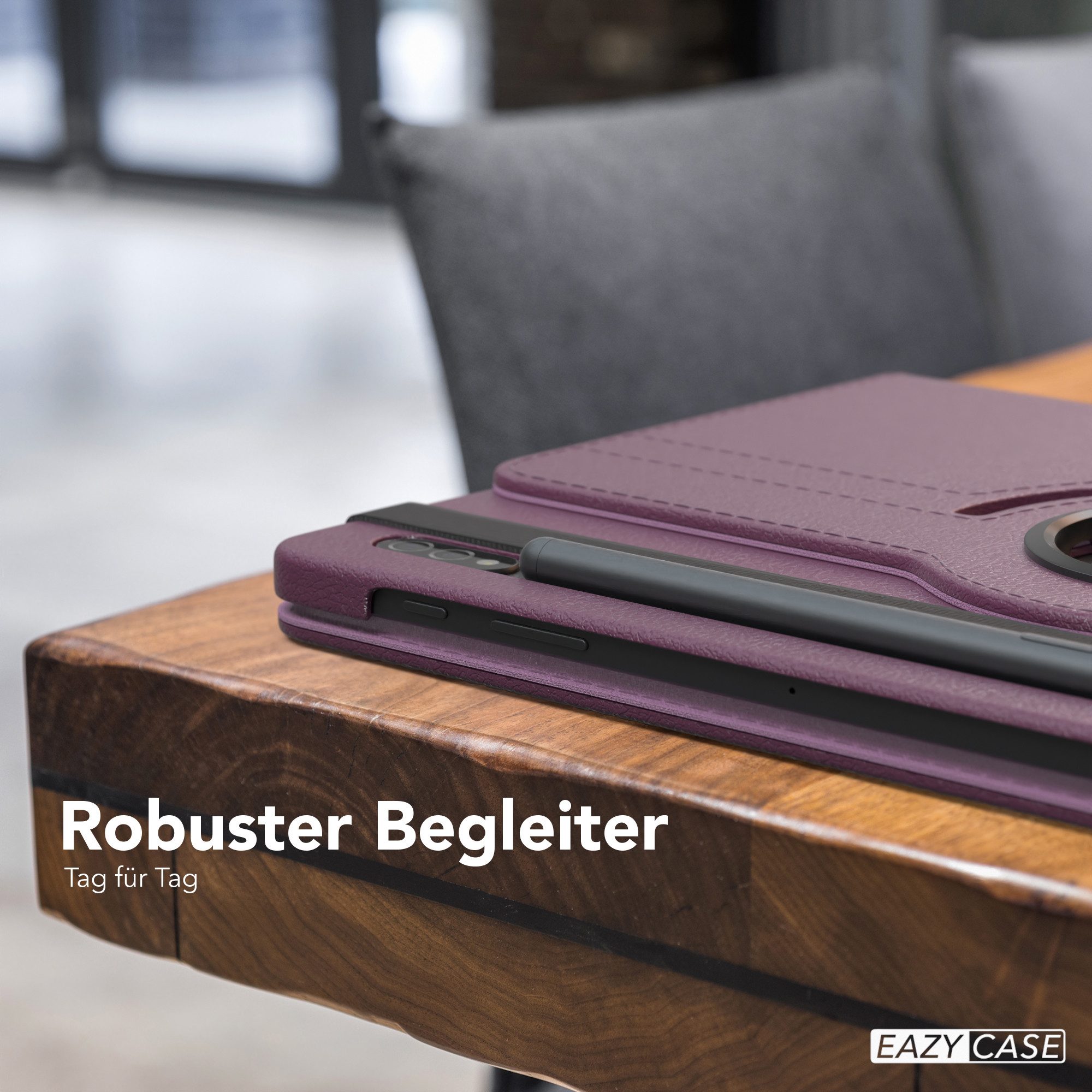 EAZY CASE Tablet-Hülle Rotation Case für Samsung Galaxy Tab S8 / Tab S7 11 Zoll, Tablet-Hülle Bookstyle Case Fullcover Schutz Tasche Stehfunktion Lila – Bild 2 von 5