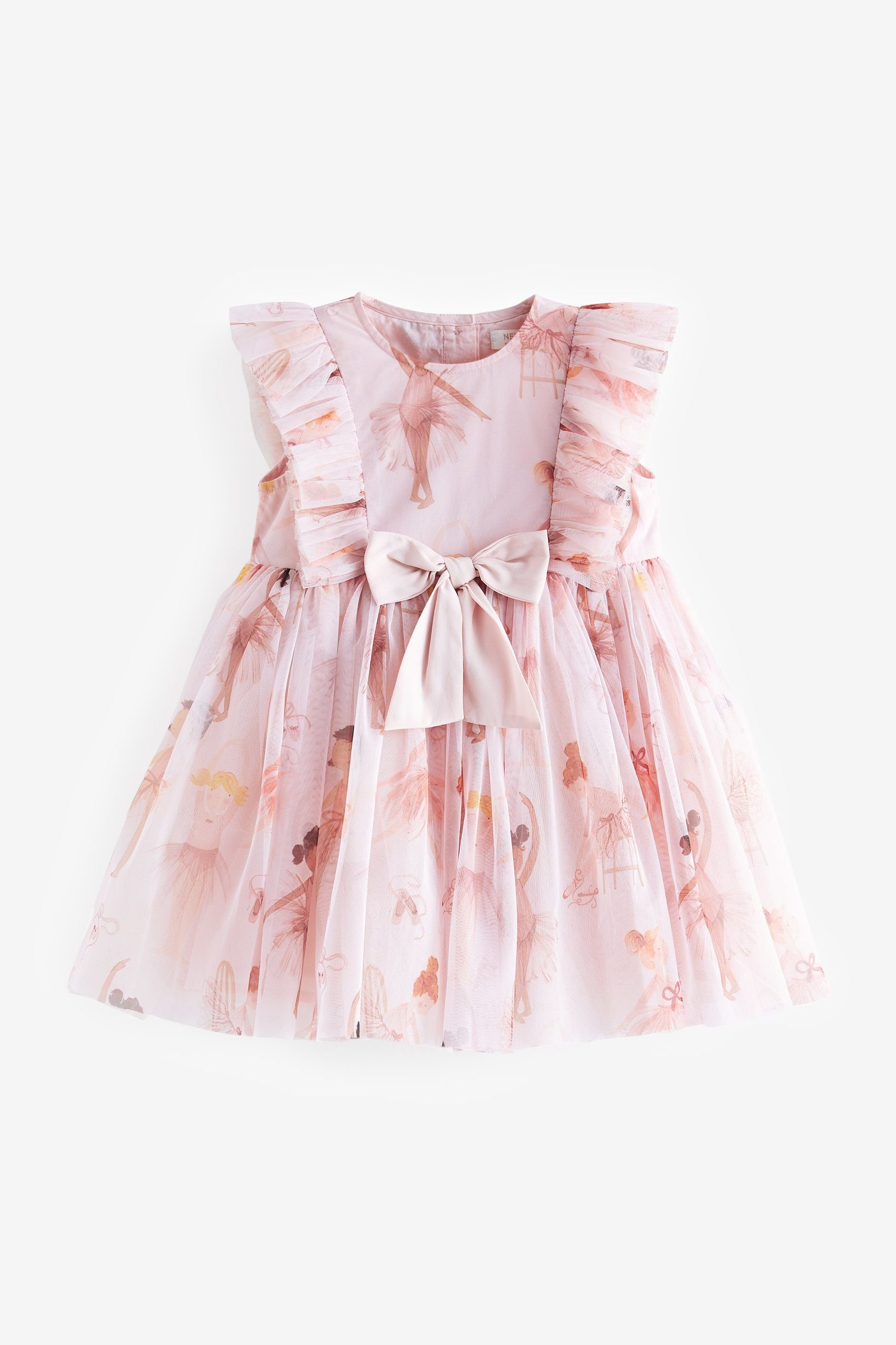 Next Partykleid Kleid mit Mesh-Detail (1-tlg) Pink