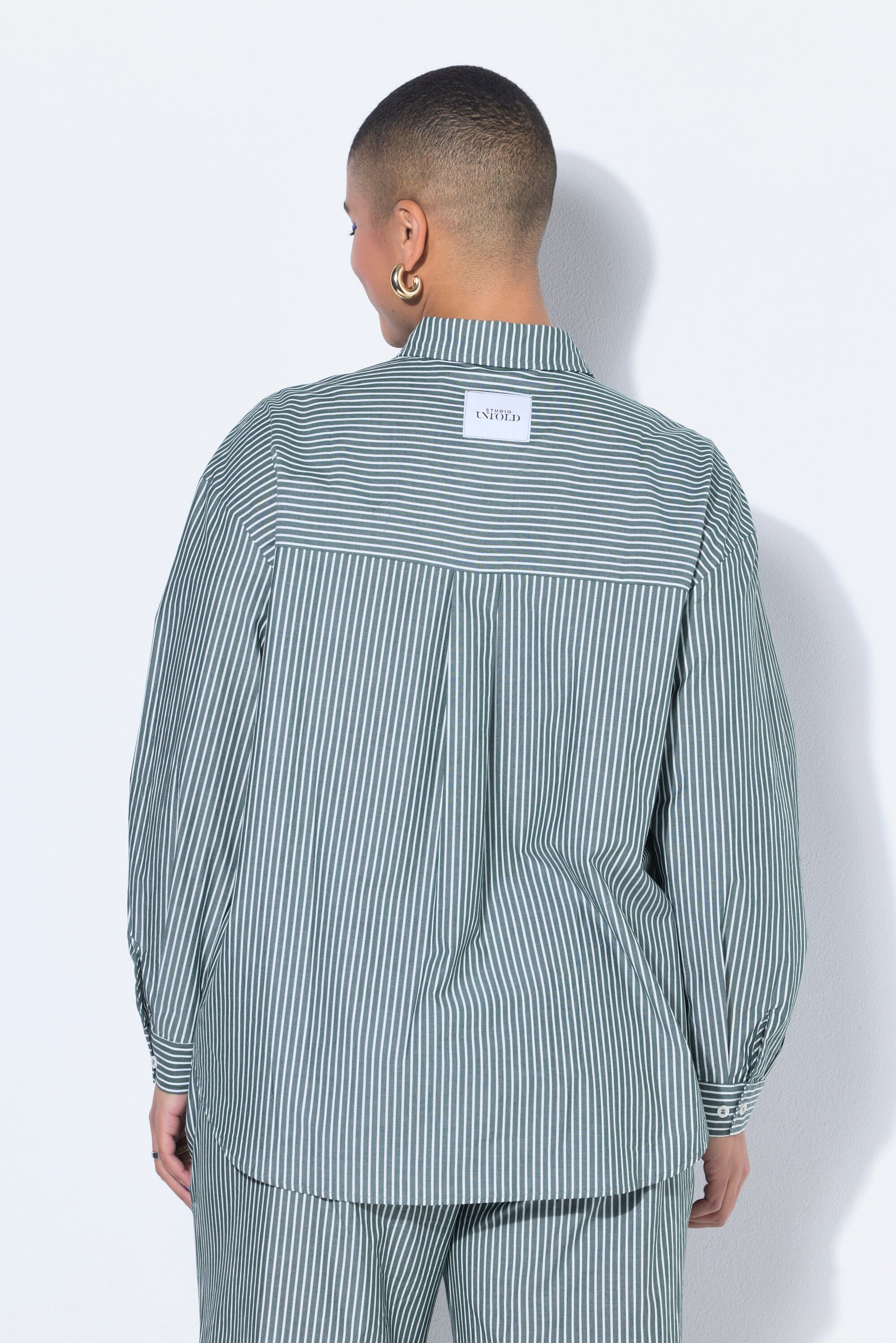 Studio Untold Hemdbluse Streifenhemd Oversize Shape Patch