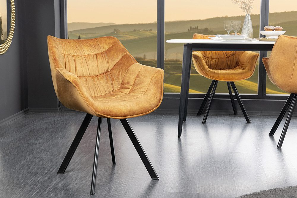 riess-ambiente Polsterstuhl THE DUTCH COMFORT senfgelb / schwarz (Einzelart günstig online kaufen