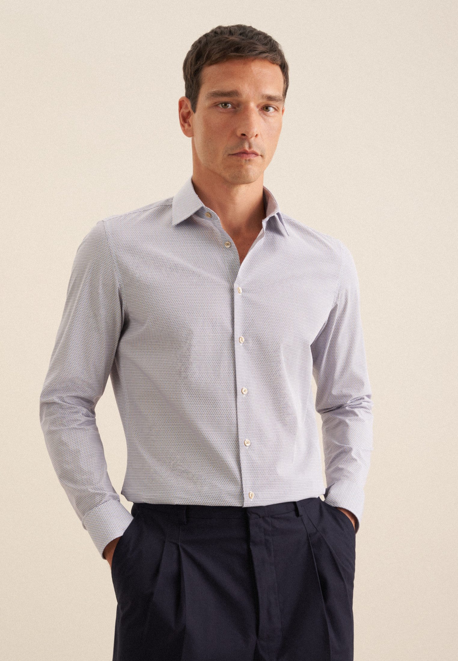 seidensticker Businesshemd Shaped Shaped 1/1 Kentkragen Druck günstig online kaufen