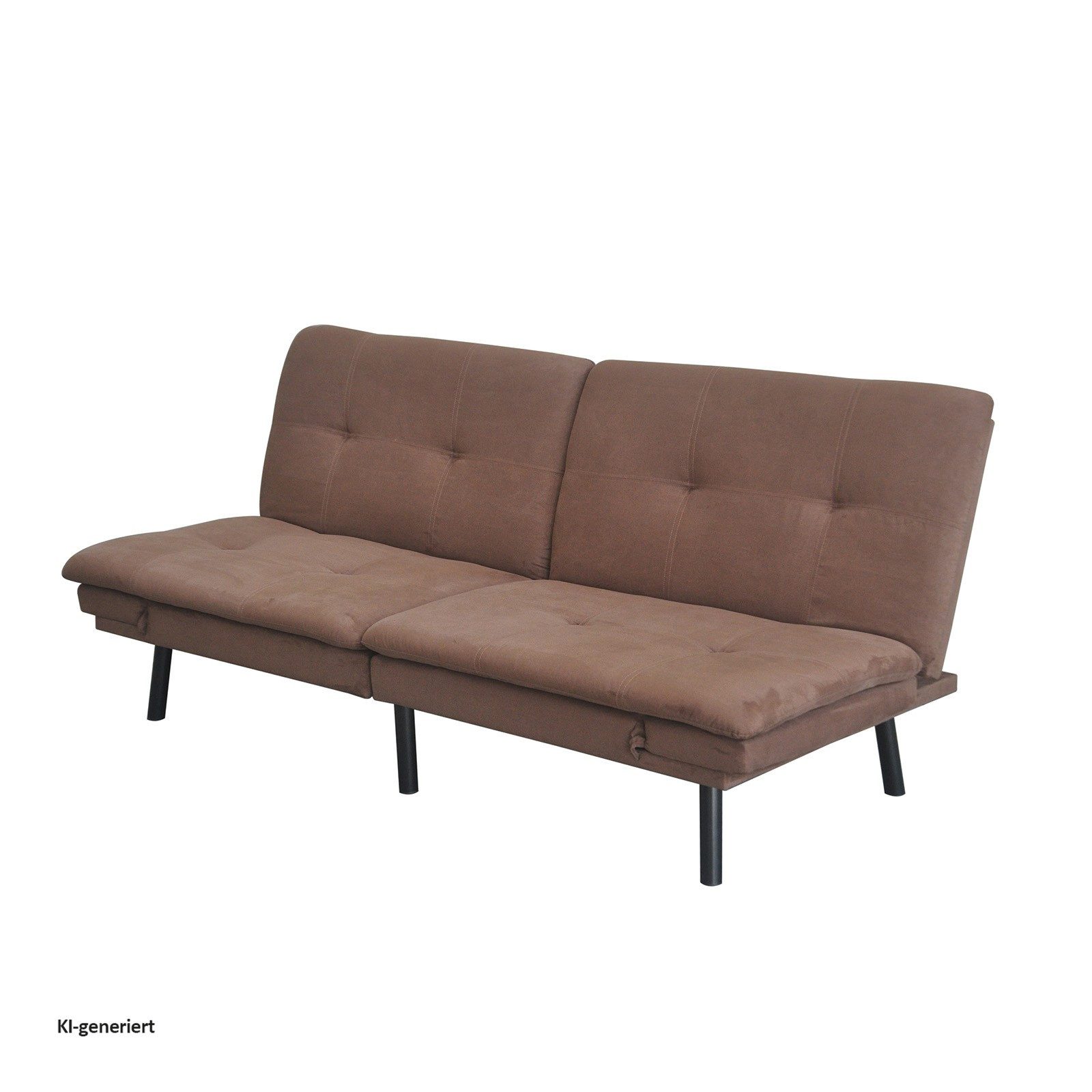 HTI-Living 2-Sitzer Sofa mit verstellbaren Armlehnen Braun, Stück 1 Teile, Schlafsofa Zweisitzer Schlafcouch – Bild 4 von 5