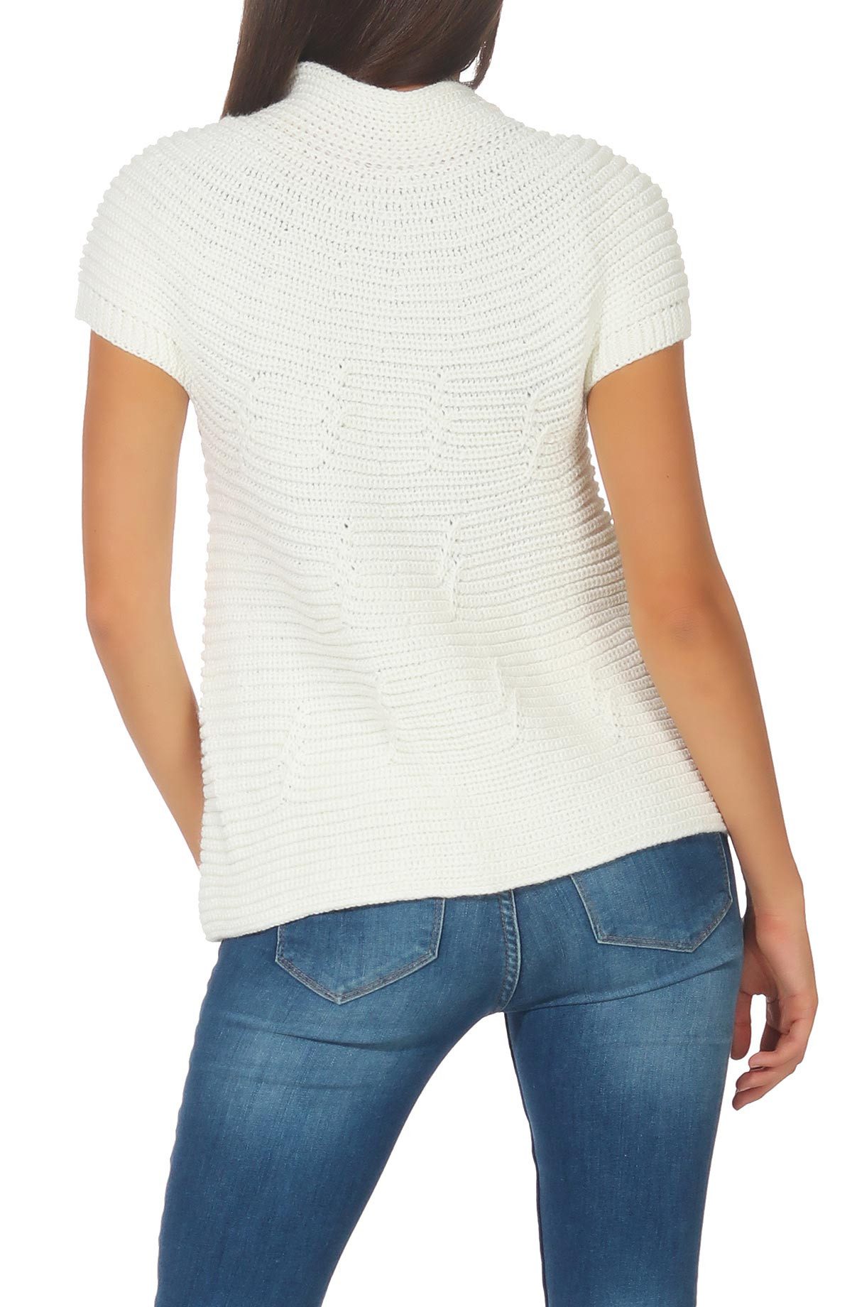 malito more than fashion Strickweste 5060 kurzarm Strickjacke mit Knöpfen Einheitsgröße