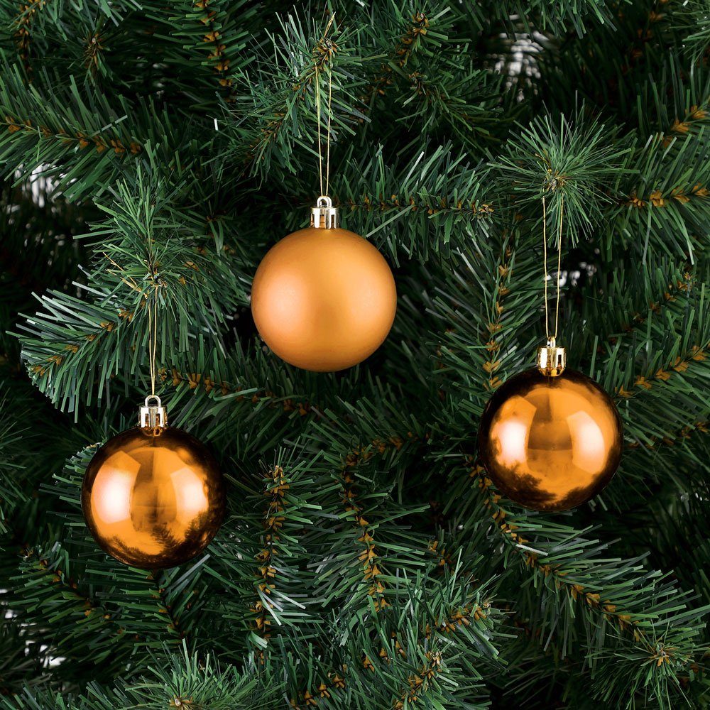 Deuba Weihnachtsbaumkugel (54 St), Weihnachtskugeln Set 54er Weihnachtsbaumkugeln Weihnachtsdeko Braun matt