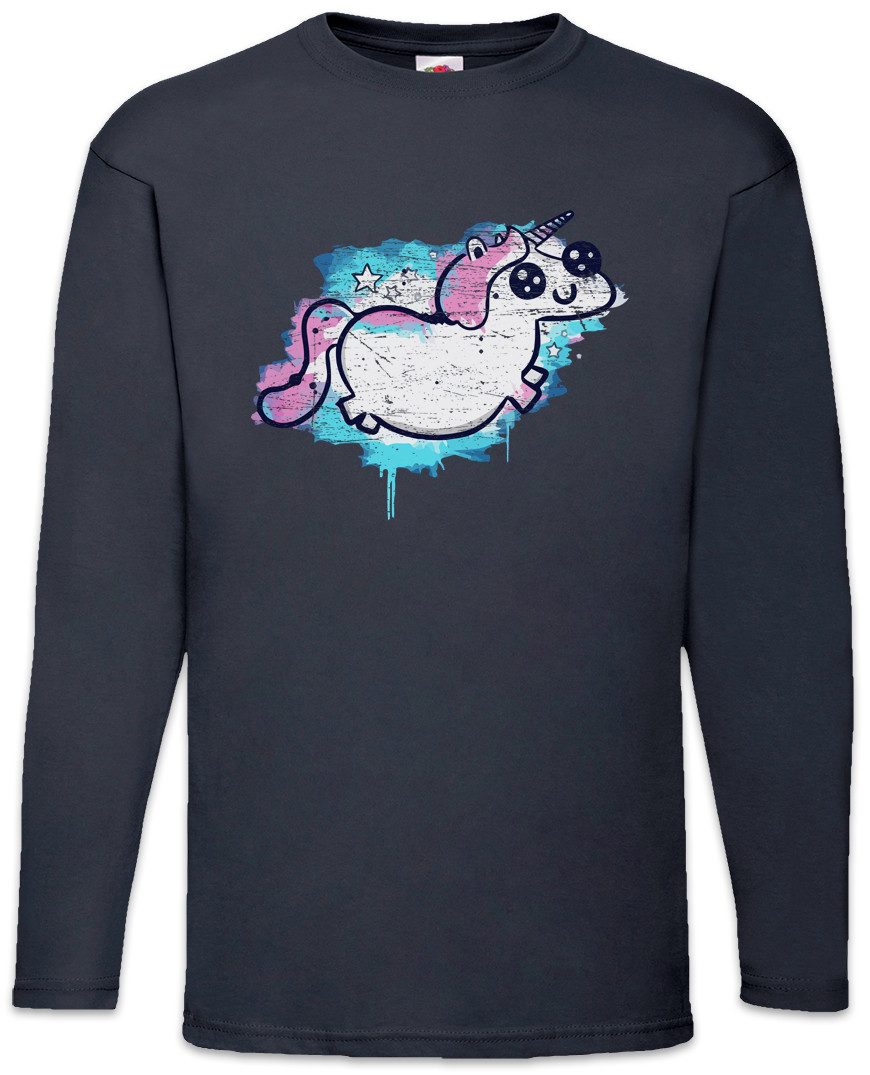 Langarmshirt Unicorn Paint Langarm T-Shirt Einhorn Comic Anime Regenbogen Rainbow
