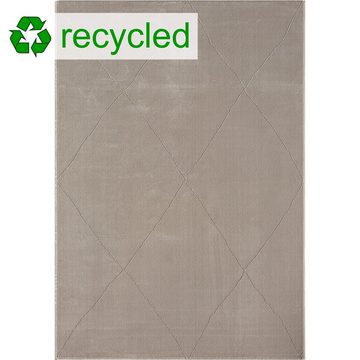 Teppich Recycle Teppich mit Rauten in beige, TeppichHome24, rechteckig