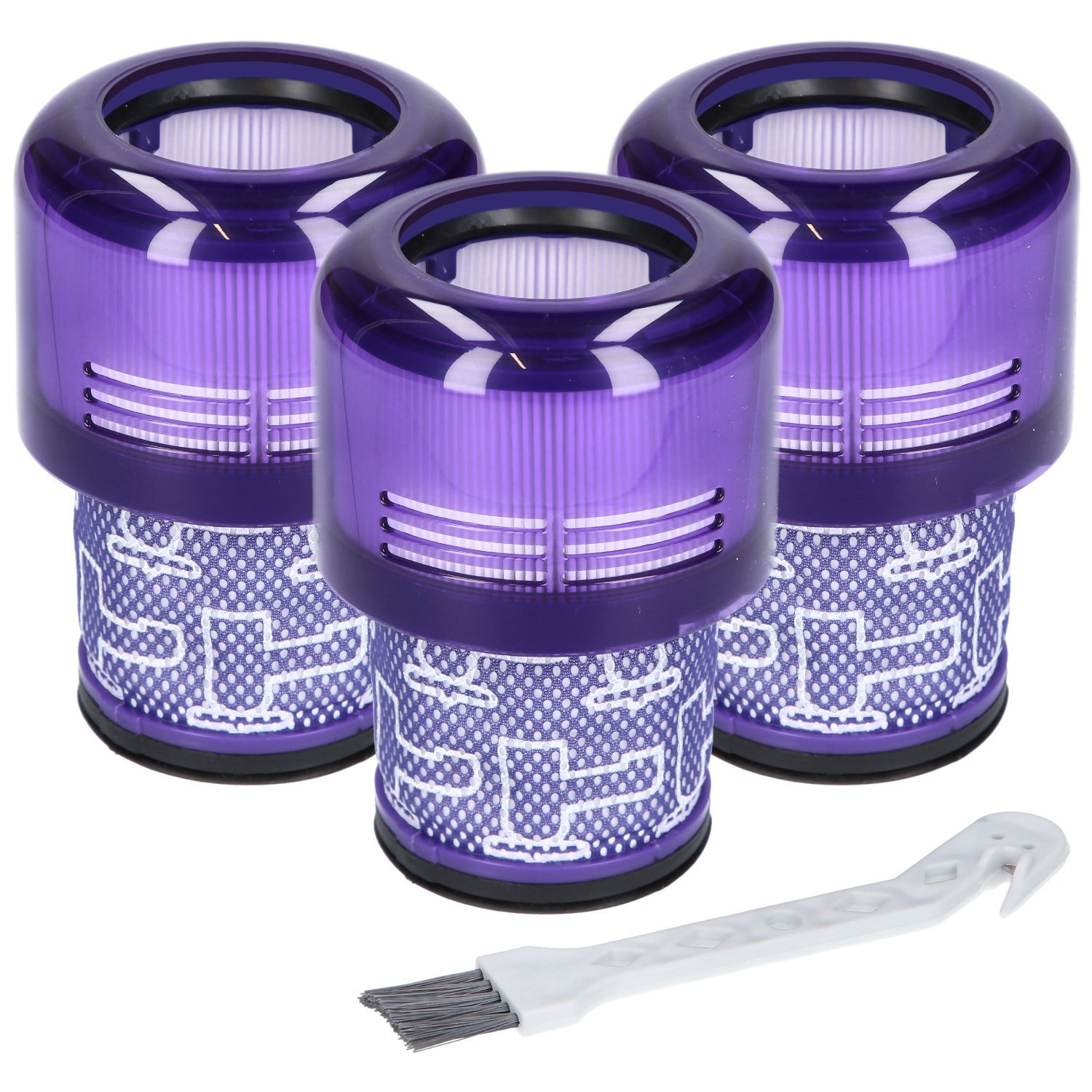 McFilter HEPA-Filter (3 Stück) passend für Dyson V11, V15, Zubehör für Dyson SV14, SV17, SV22, Absolute, Animal, Detect, Alternativ zu 970013-02, auswaschbar, inkl. Staubpinsel