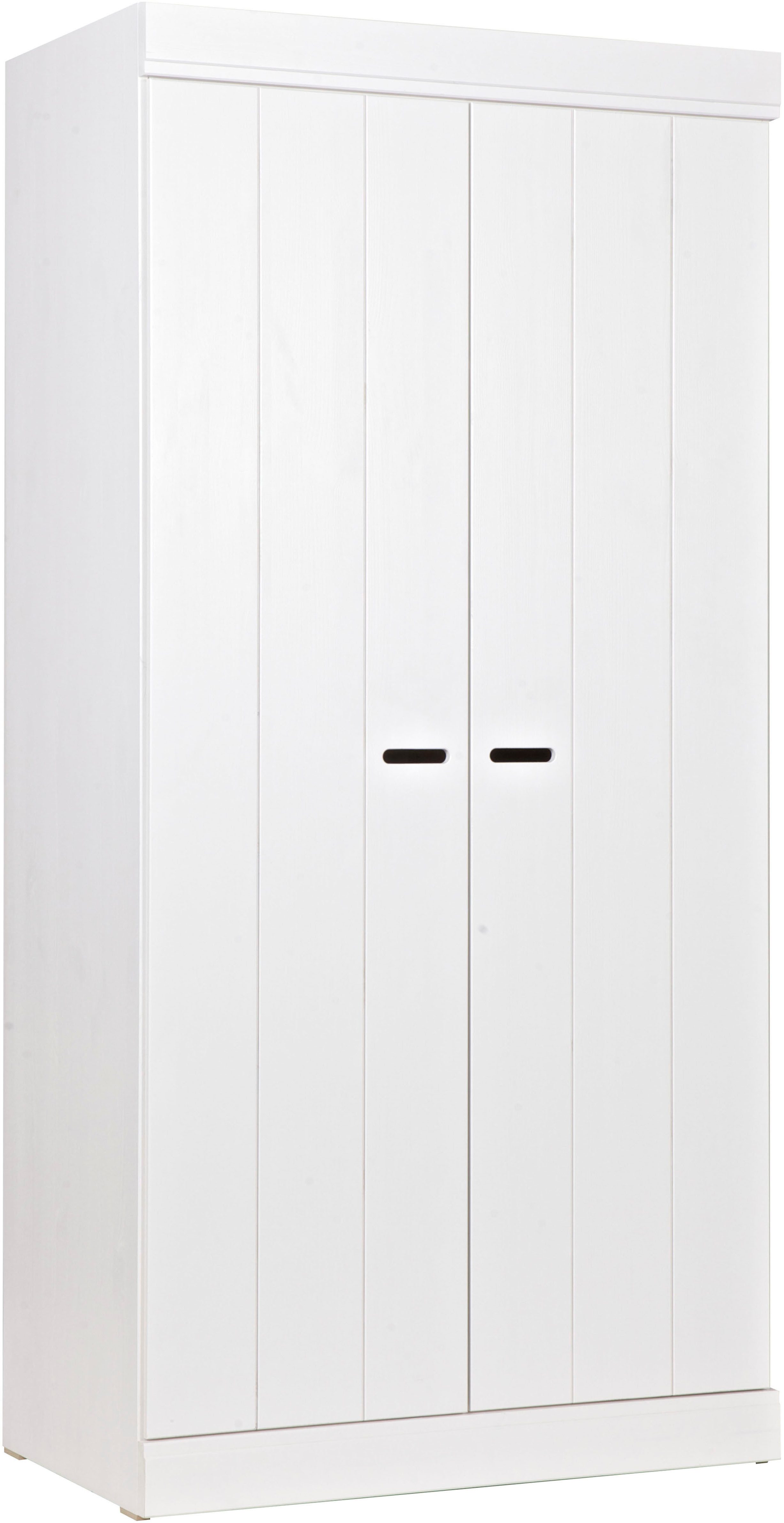 WOOOD Kleiderschrank Connect FSC®-Kiefernholz mit sichtbare Maserungen H195 x B94 x T53 cm FSC® Massivkiefer, Melamin-Innenraum