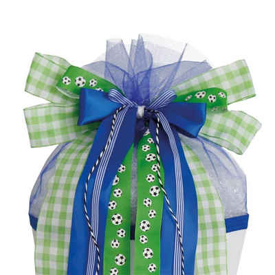 Roth Schultüte Schleife "Soccer", 50 x 23 cm, Grün / Blau / Weiß, für 100, 85 oder 70 cm Zuckertüte