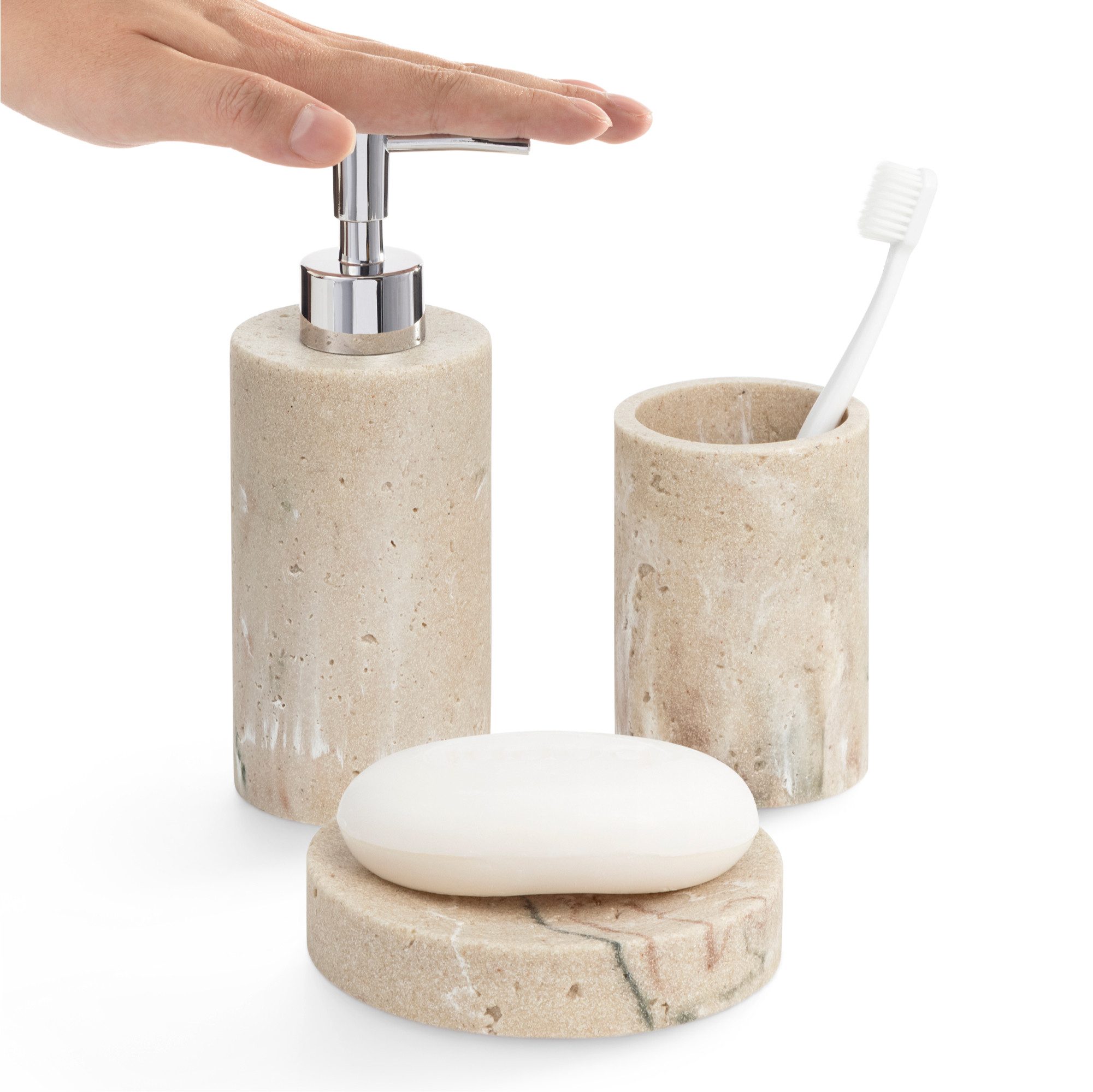 Badaccessoire-Set Badezimmer Seifenspender Set - 3er Set Badezimmer Accessoire