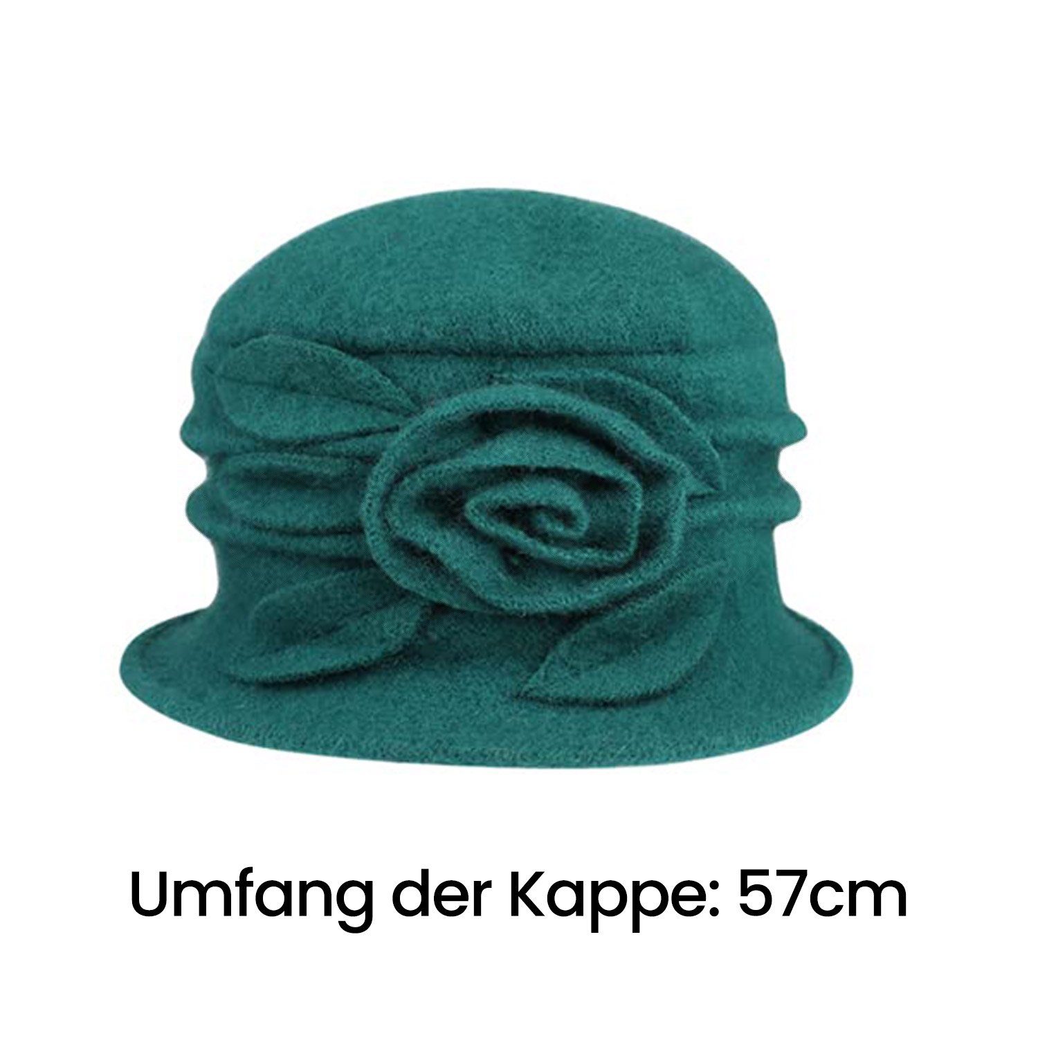 MAGICSHE Baskenmütze Mütze Wolle Beret Damen Barett Wintermütze grün