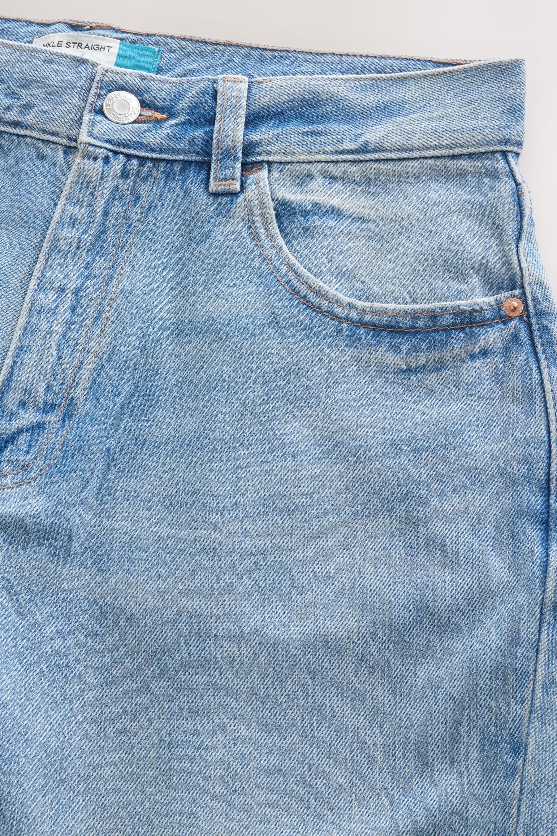 Next Straight-Jeans Authentische City Hochbund-Jeans, Kurzgröße (1-tlg)