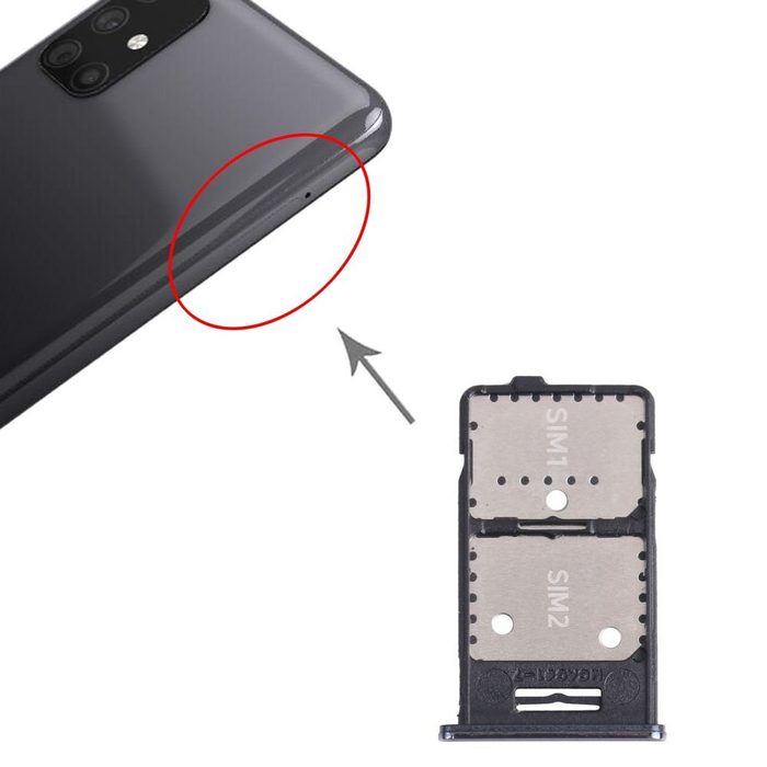 Wigento Dual Sim Karten + Micro SD Halter Card Tray für Samsung Galaxy M31s Silber Ersatzteil Smartphone-Adapter 0 cm