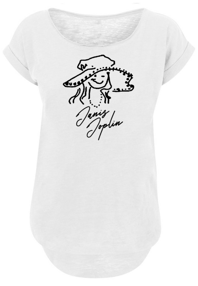 F4NT4STIC T-Shirt Janis Joplin Sketch Damen,Premium  Merch,Lang,Longshirt,Bandshirt, Sehr weicher Baumwollstoff mit hohem  Tragekomfort