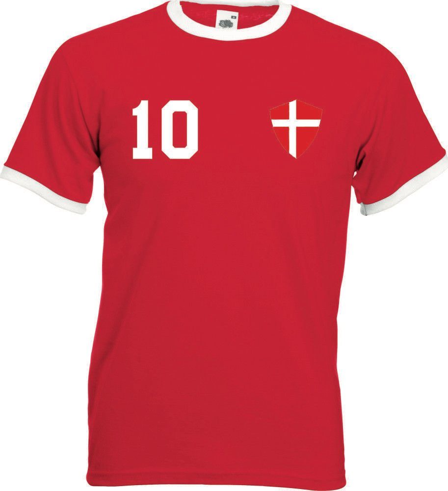 Youth Designz T-Shirt Dänemark Herren T-Shirt im Fußball Trikot Look mit trendigem Motiv
