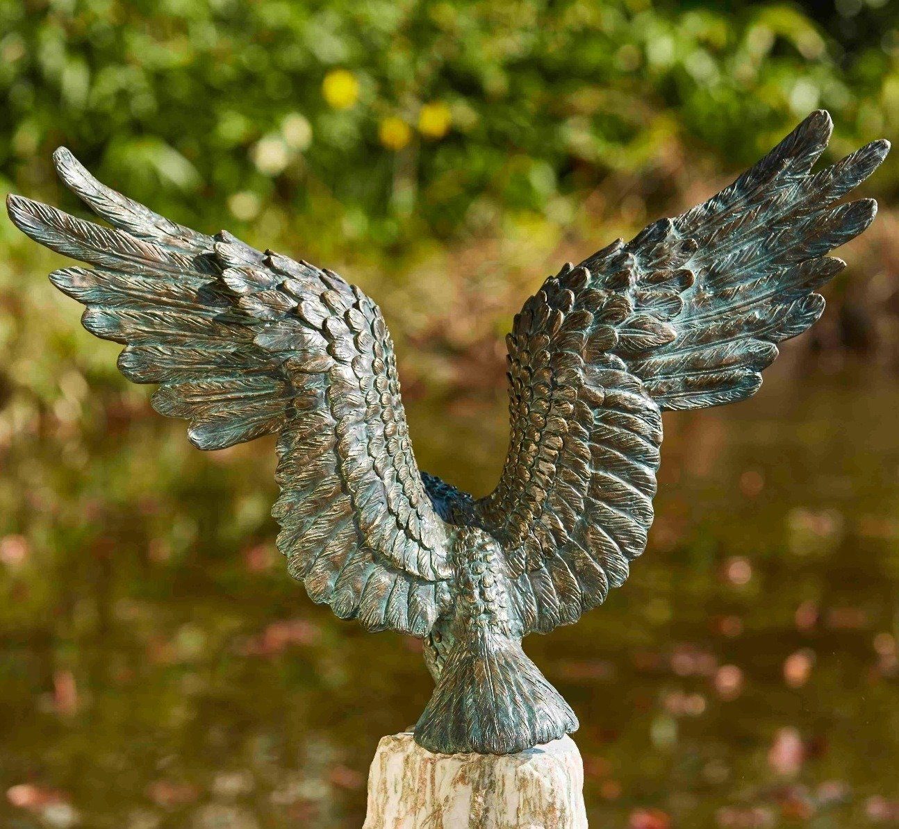Rottenecker Gartenfigur Bronzefigur "Seeadler" Flügeln mit offenen