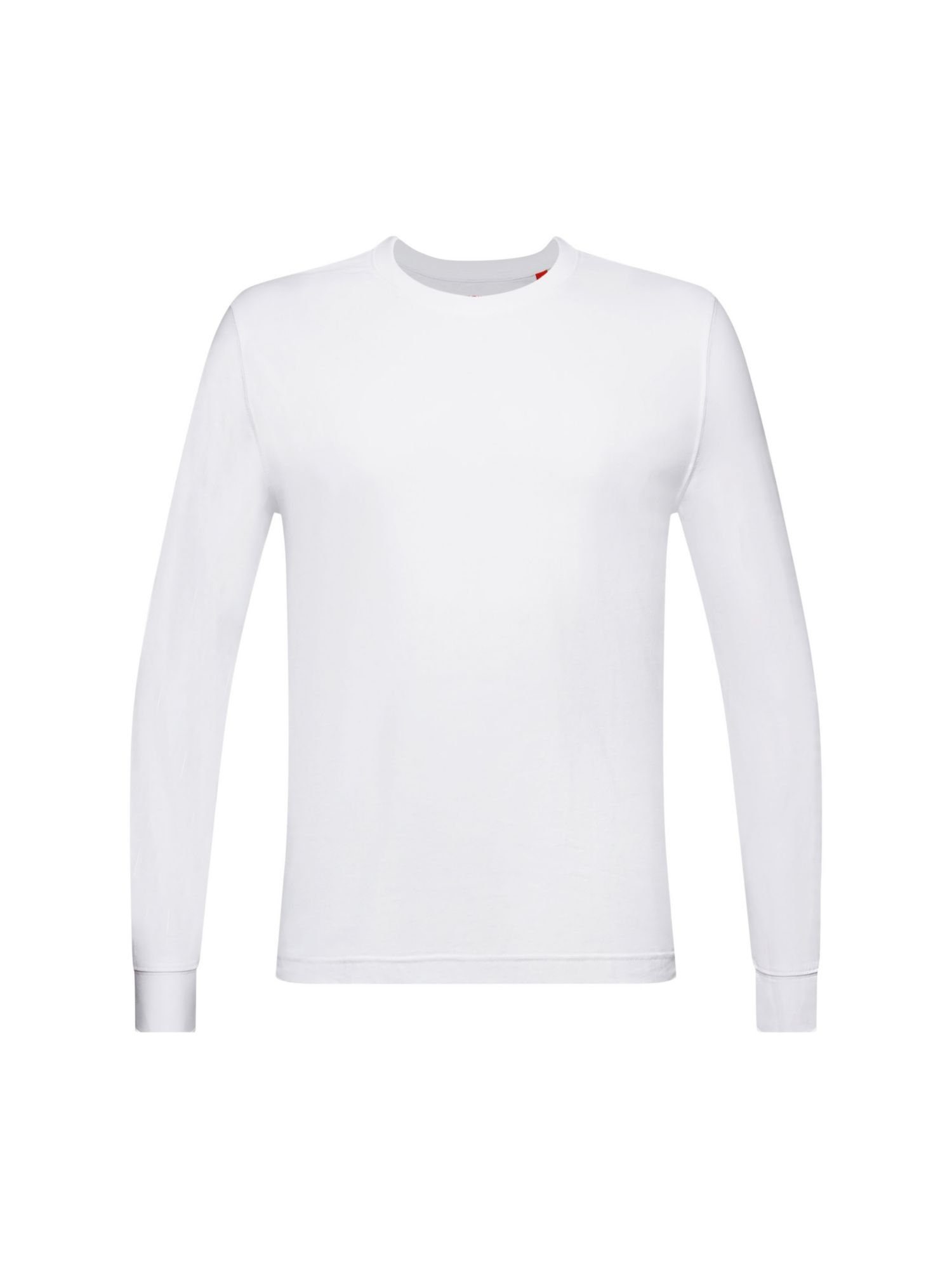 Esprit Langarmshirt Longsleeve mit Rundhalsausschnitt (1-tlg) WHITE | Shirts