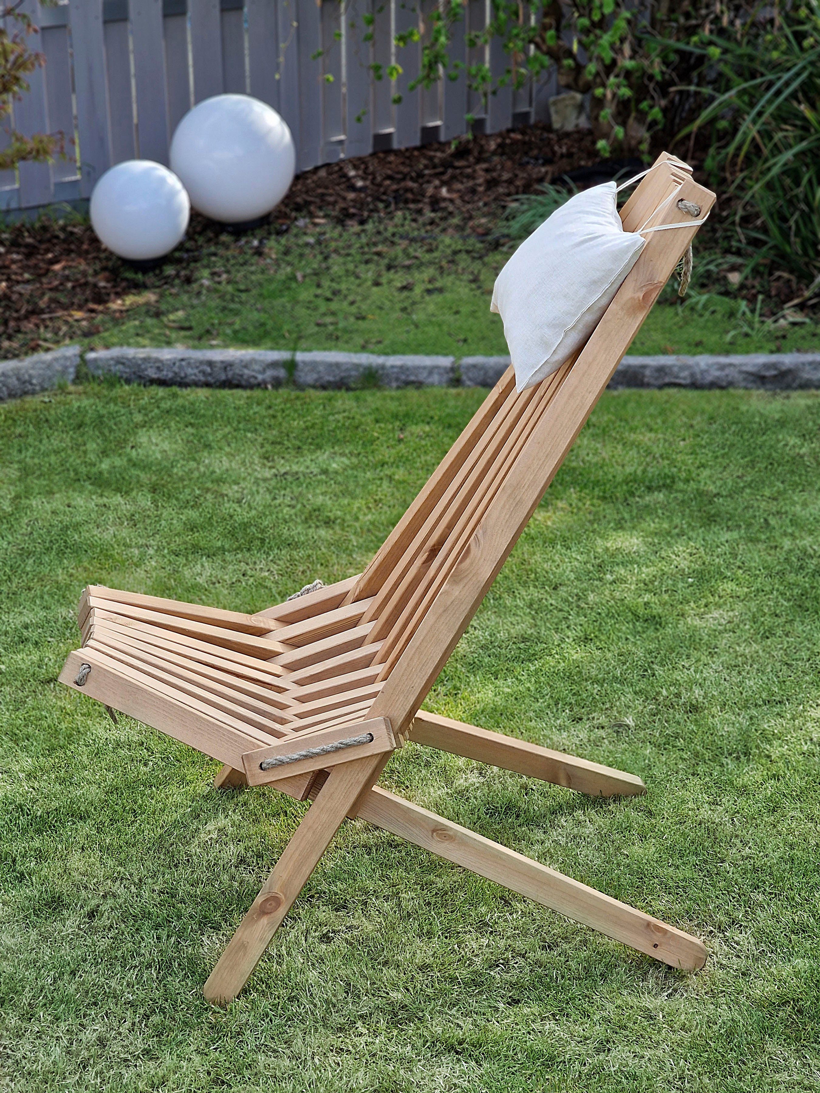 Garden Pleasure Gartenliege Relaxsessel FALUN, klappbar, Kiefernholz