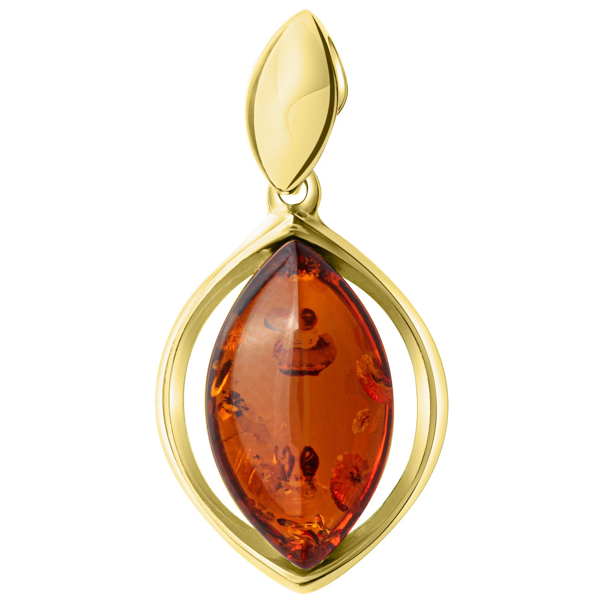Vivance Kettenanhänger 925/-Sterling Silber vergoldet Bernstein günstig online kaufen