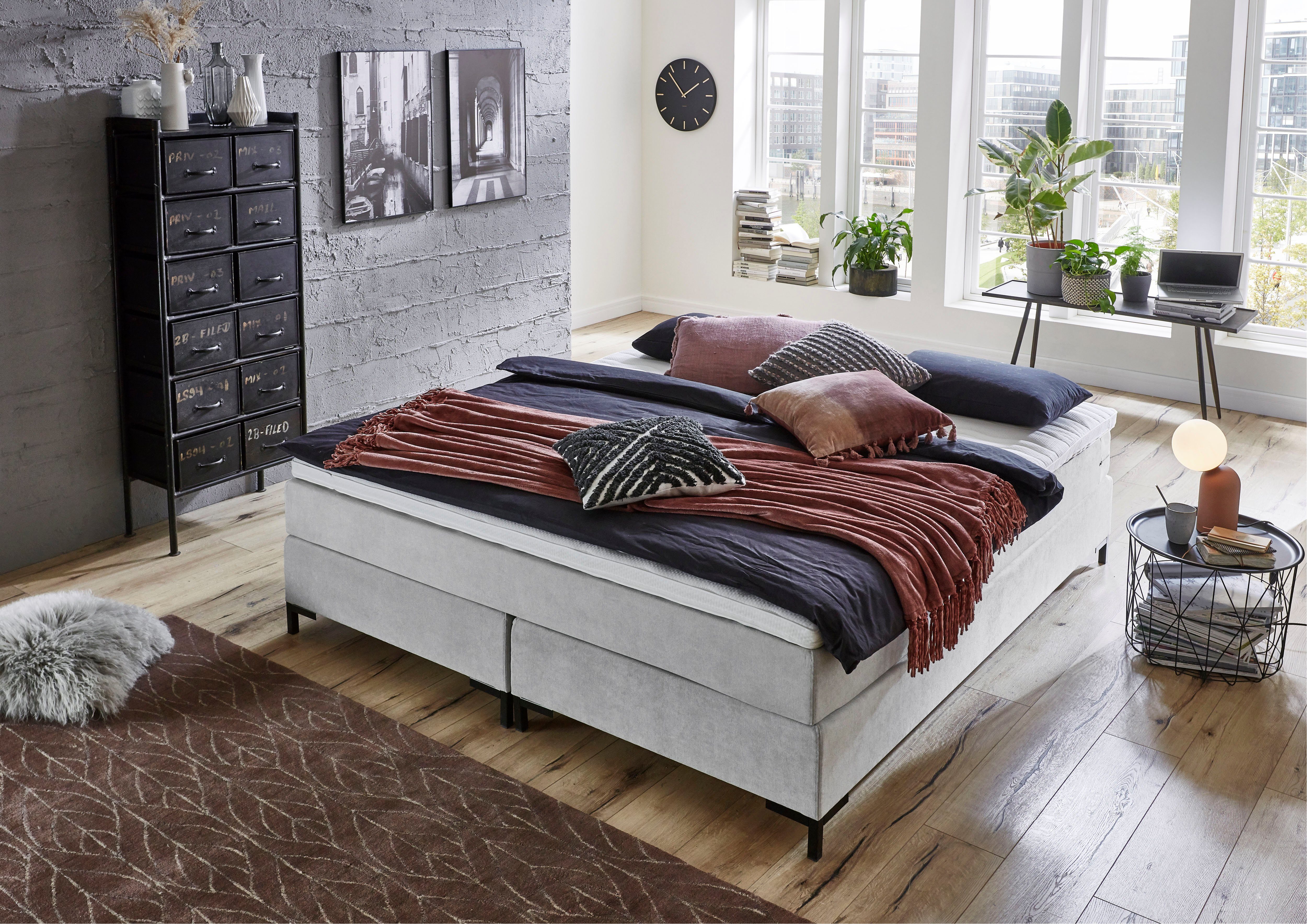 ATLANTIC home collection Boxspringbett Romy, ohne Kopfteil, frei im Raum stellbar