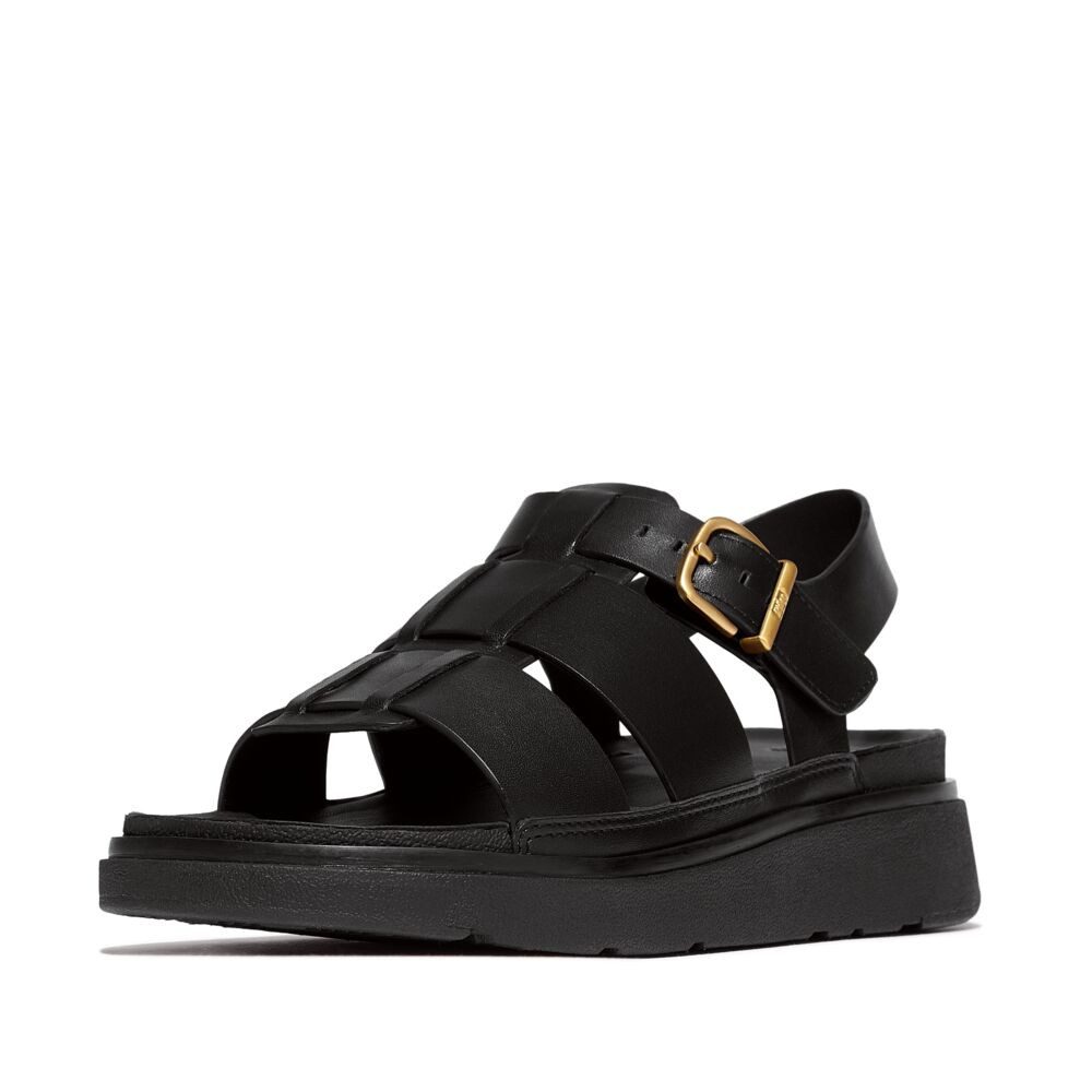 Fitflop GEN-FF LEATHER FISHERMAN SANDALS Riemchensandale Keilabsatz, Sommerschuh, Sandalette, verstellbarer Schnallenverschluss