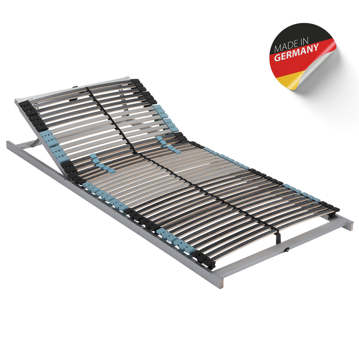 Lattenrost Royal Trio K, Beco, Kopfteil 13-fach, zerlegt, Kopfteil verstellbar, Made in Germany, Schutzummantelung