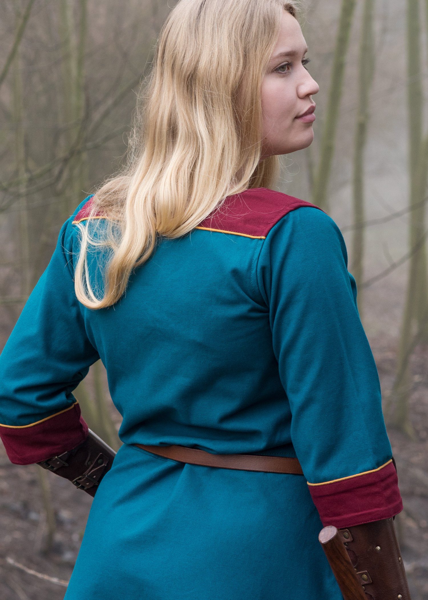 Battle Merchant Ritter-Kostüm Mittelalterkleid Gesine aus Canvas, petrol XL