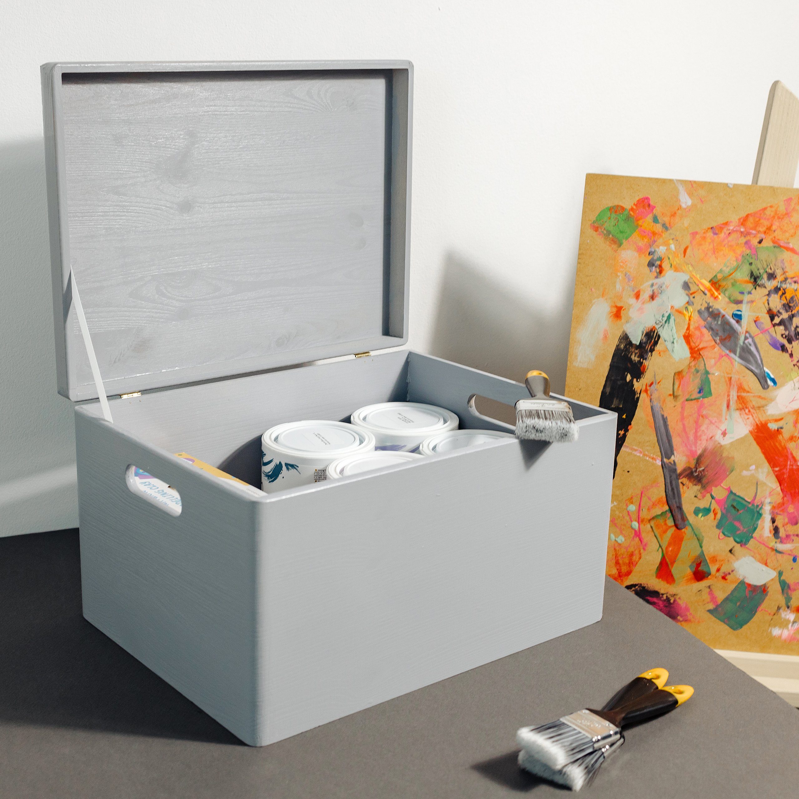 Creative Deco Holzkiste mit Deckel XXL groß 40x30x24 cm Erinnerungsbox Baby günstig online kaufen