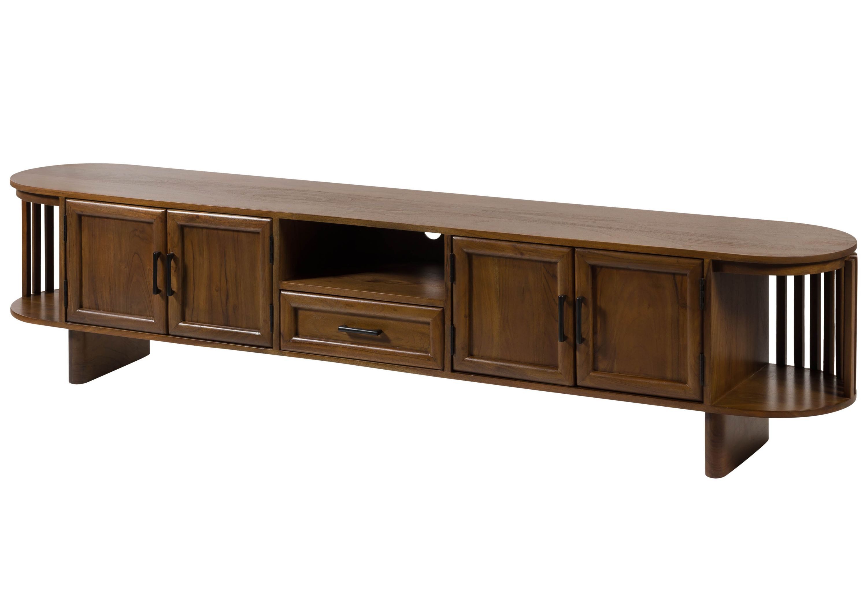 Massivmoebel24 Lowboard MADRID (Massivholz), Akazie 220x40x50 natur lackiert MADRID #85