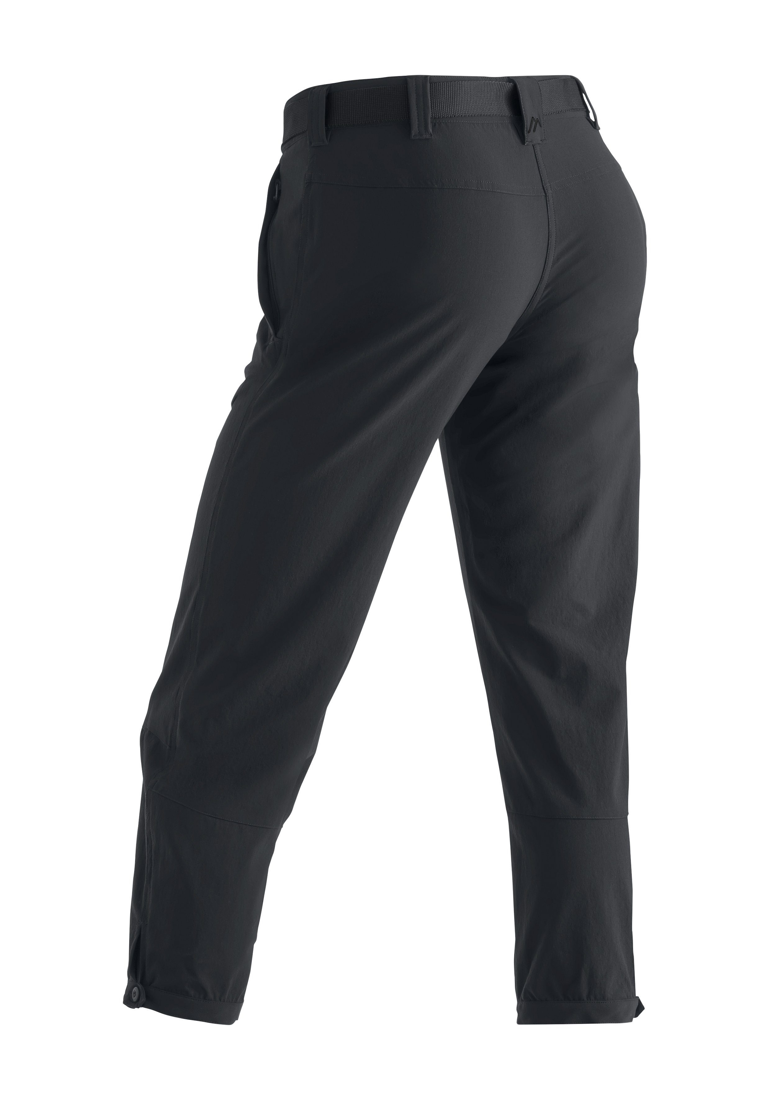 Damen 7/8 Lulaka Outdoor-Hose Wanderhose, elastische Maier Sports schwarz Funktionshose atmungsaktive und